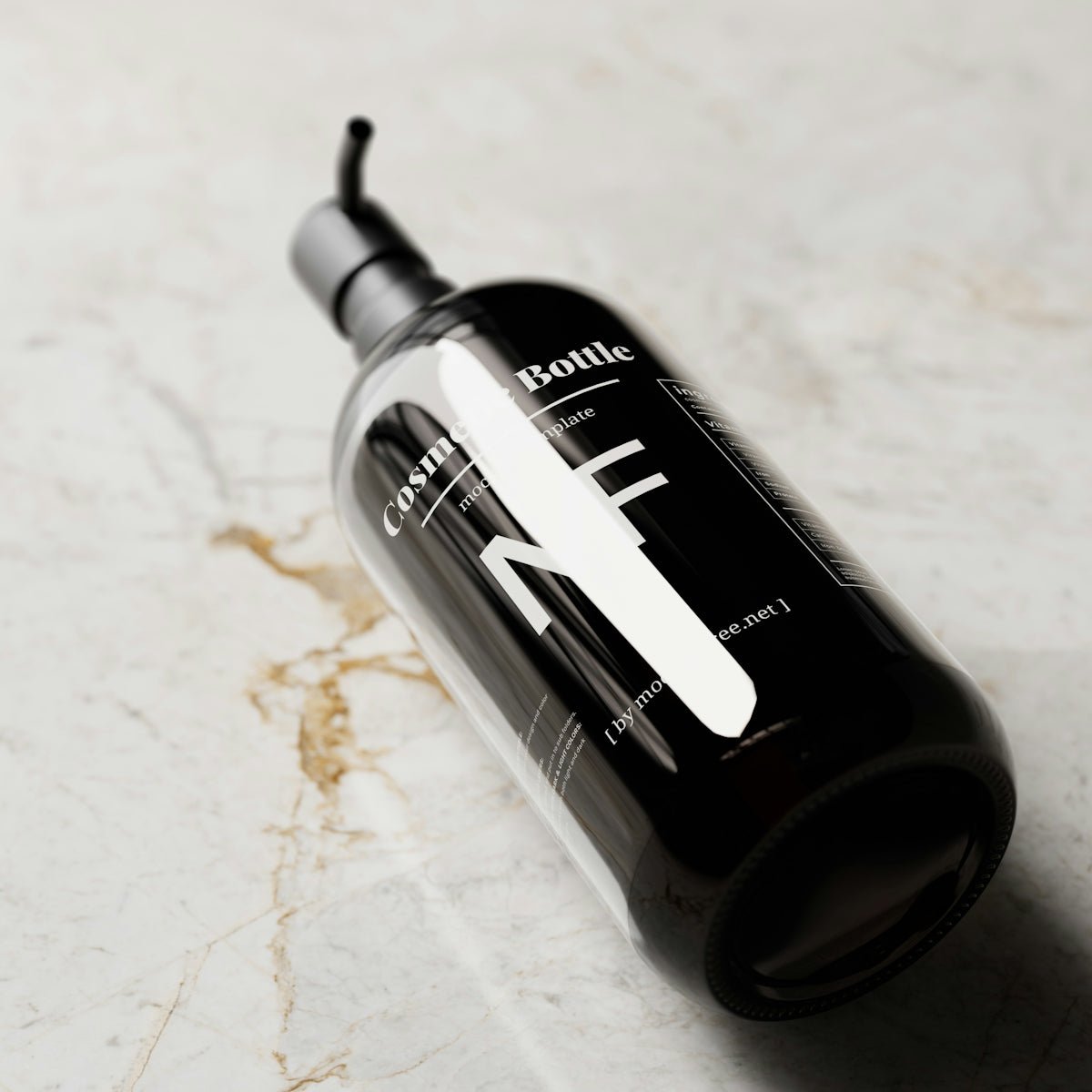 a close up of a bottle on a table