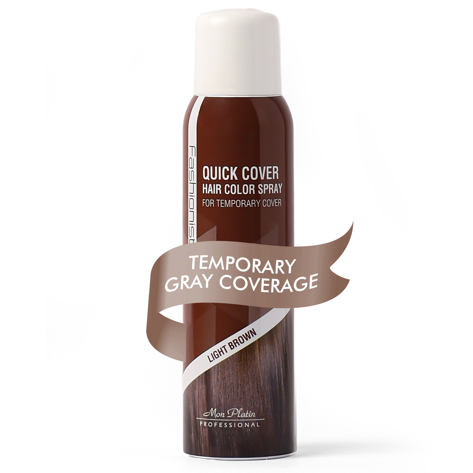 Fashionista Quick Cover Hair Color Spray - Light Brown - Front Pack