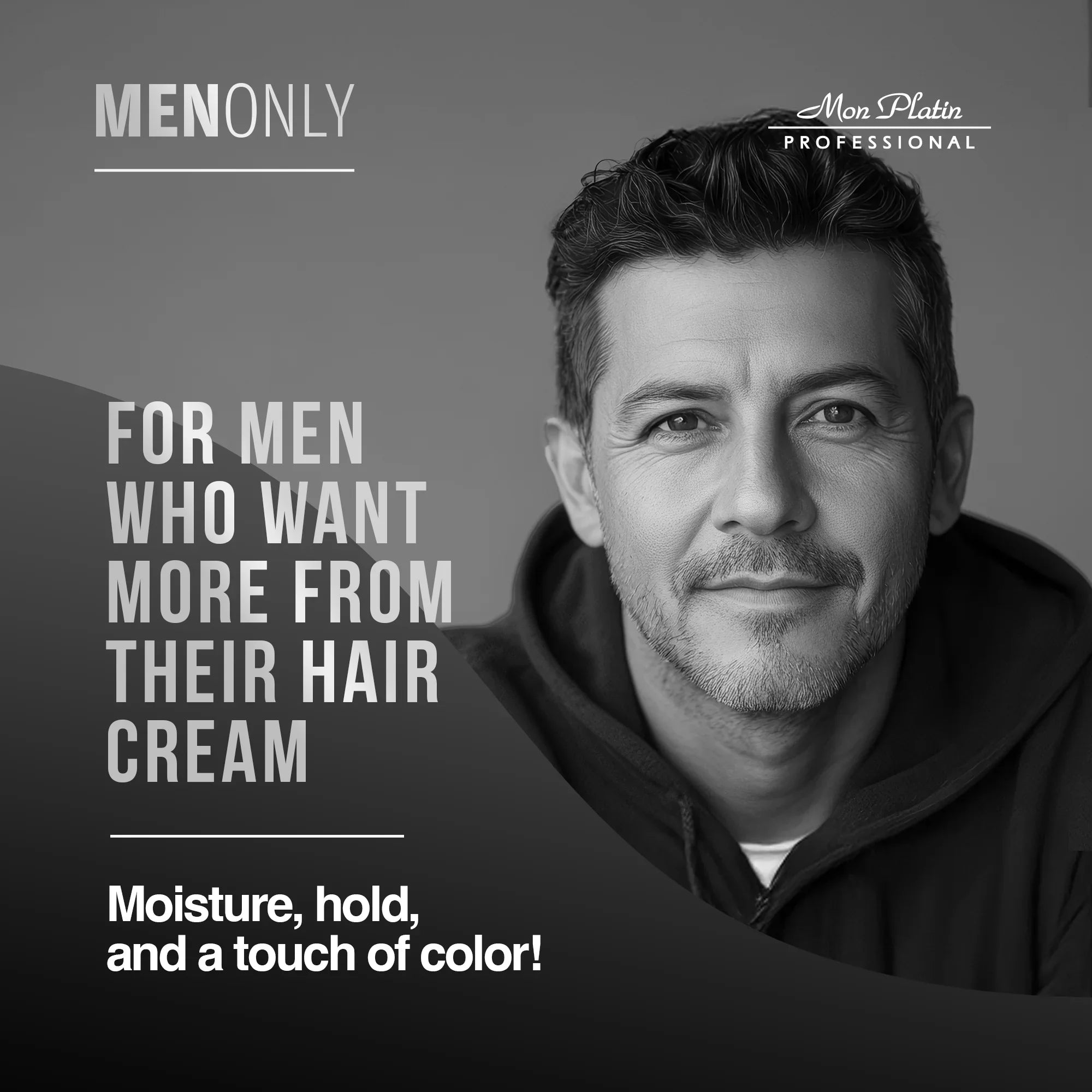MenOnly Fresh Hair Coloring Cream - Grey Coverage Styling Cream with Hold for Men - 4oz