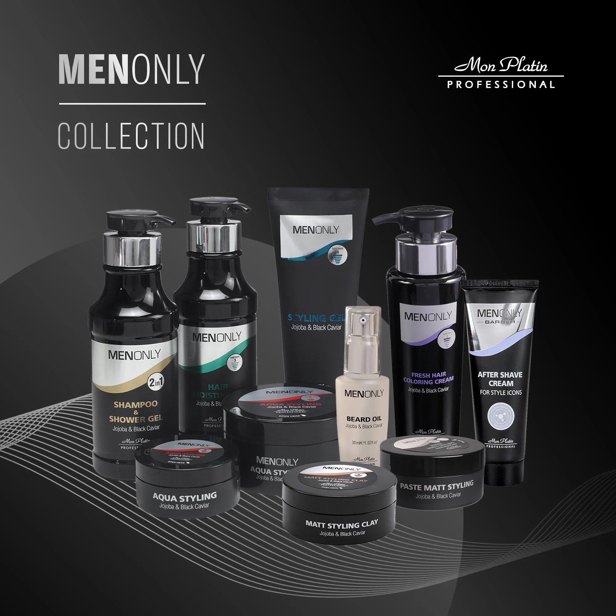 MenOnly Matte Styling Paste – Strong Hold, Non-Greasy Hair Wax with Jojoba & Black Caviar, 3 oz / 85 ml