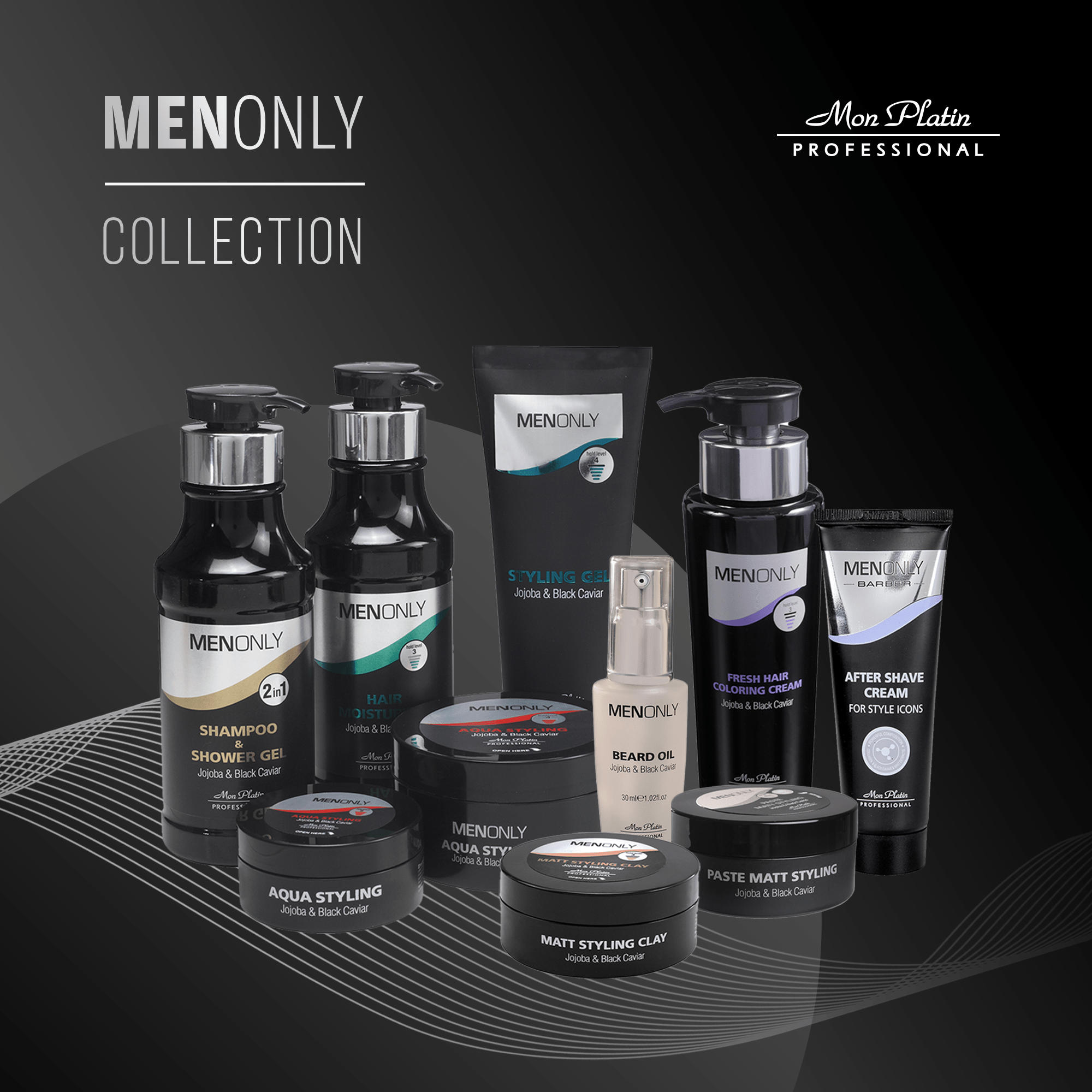 MenOnly Matte Styling Clay - Jojoba Oil Styling Clay Matte Finish Strong Hold for Men - 5oz - Mon Platin