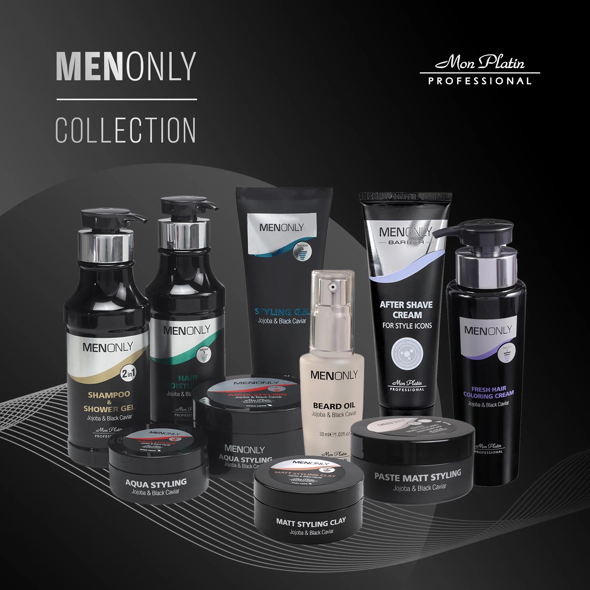 MenOnly Barber After Shave Cream - Black Caviar Collagen Mint Moisturizing Soothing - 2.5oz