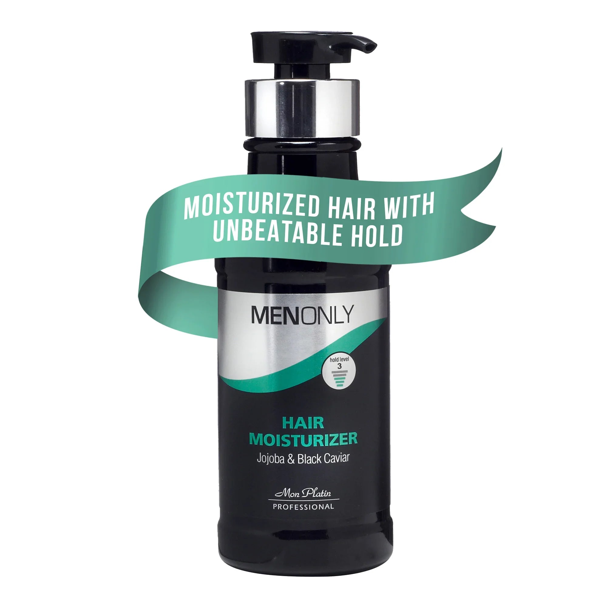 MenOnly Black Caviar Leave-In Hair Cream - Jojoba Avocado Moisturizer for Men - Smooth Shine - 13.5oz