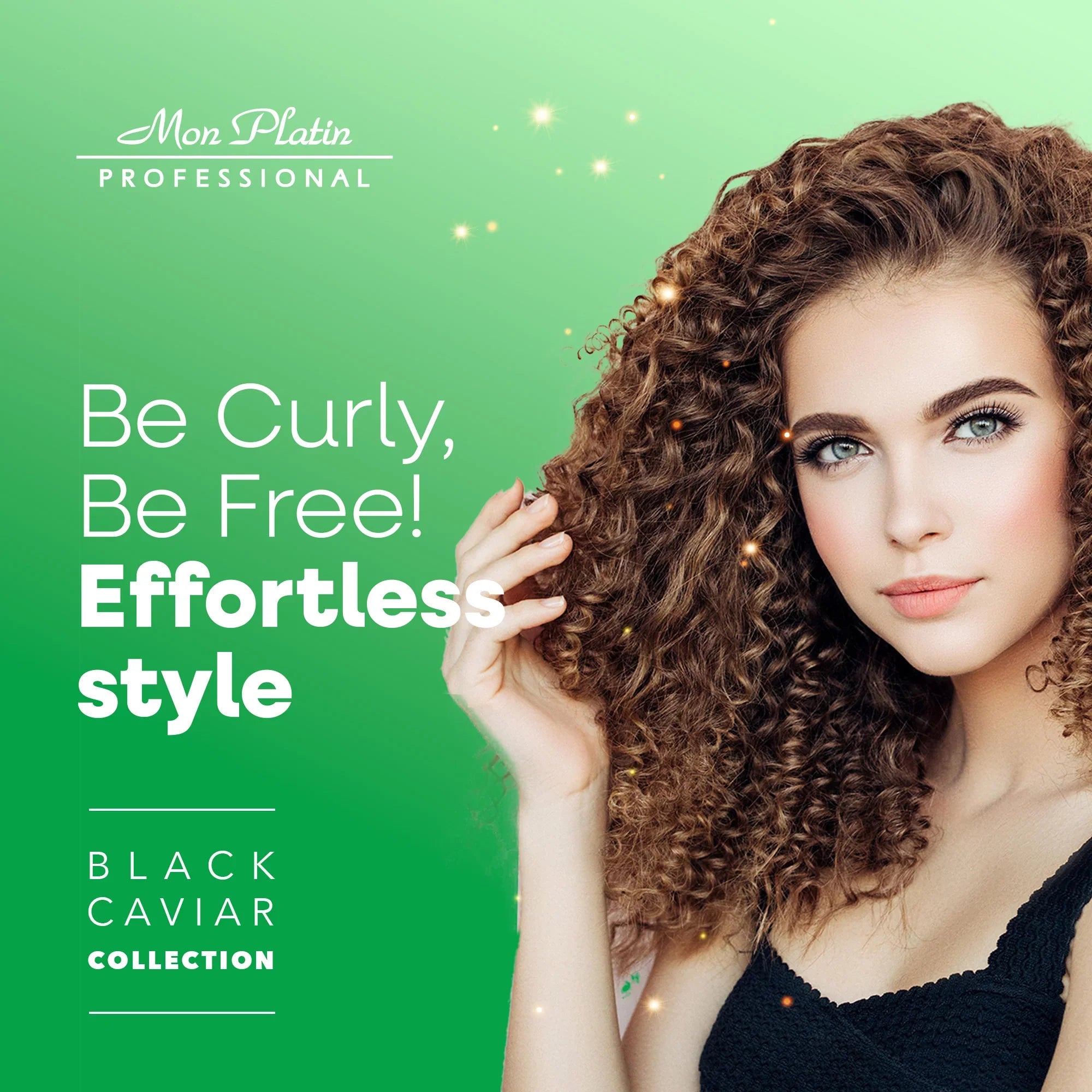 Mon Platin Black Caviar Total Volume Curl Cream - Hydrating Anti-Frizz Curl Defining Cream - 8.5oz