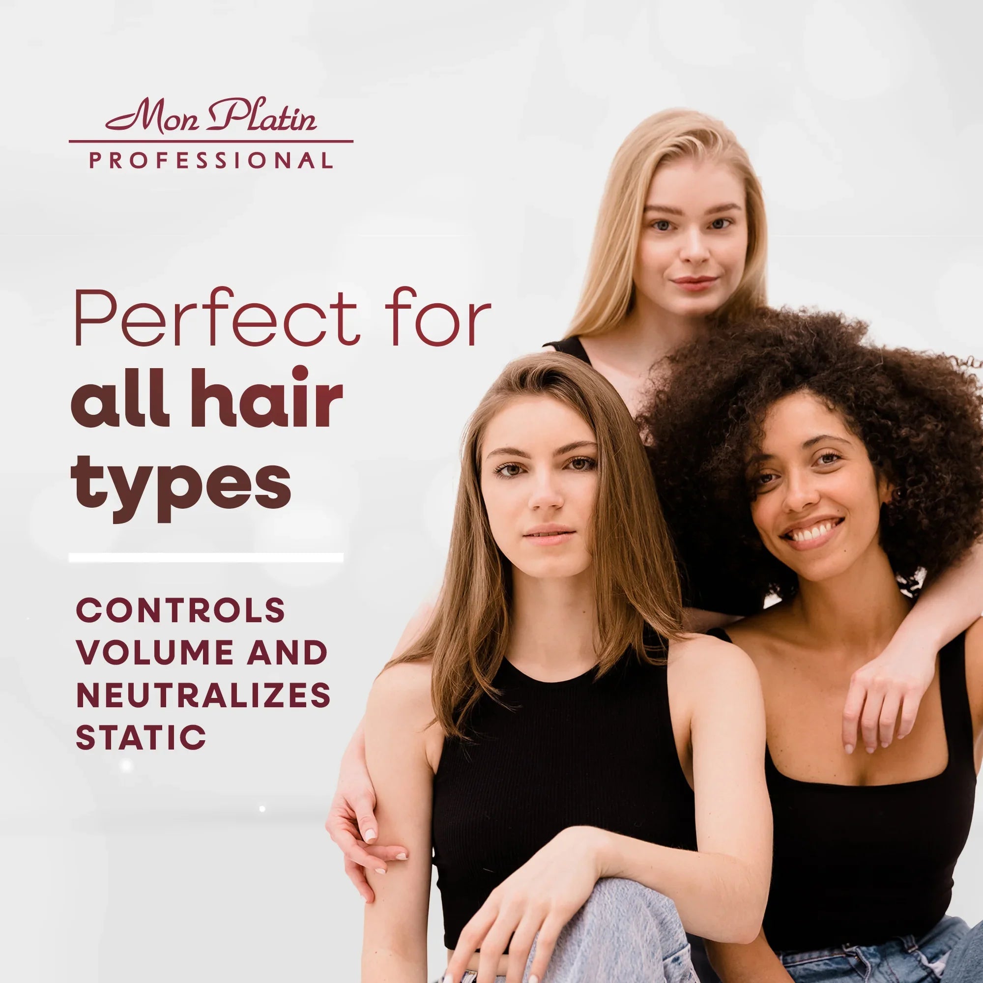 Mon Platin Black Caviar Hair Styling Cream - Nourishing Cream for Smooth Shiny Hair - UV Protection - 8.5oz