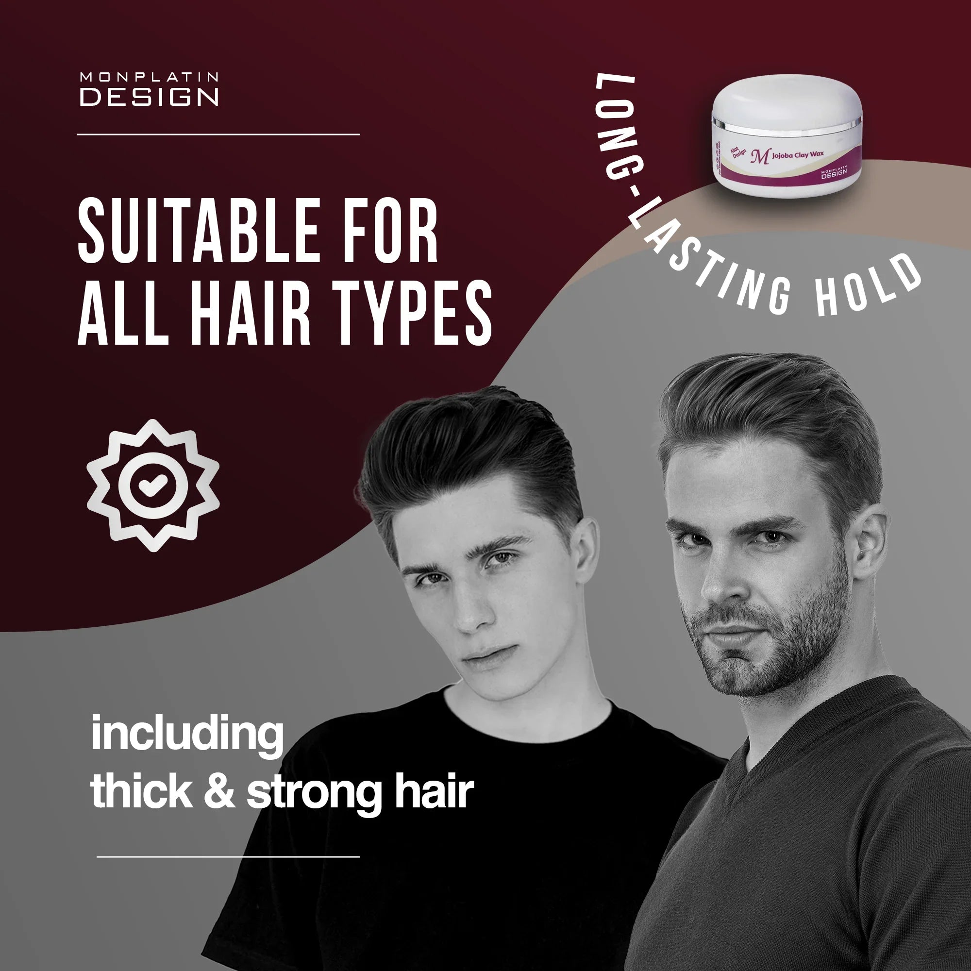 Mon Platin Jojoba Clay Hair Wax - Matte Styling Strong Hold for Men & Women - Flake-Free - 5oz