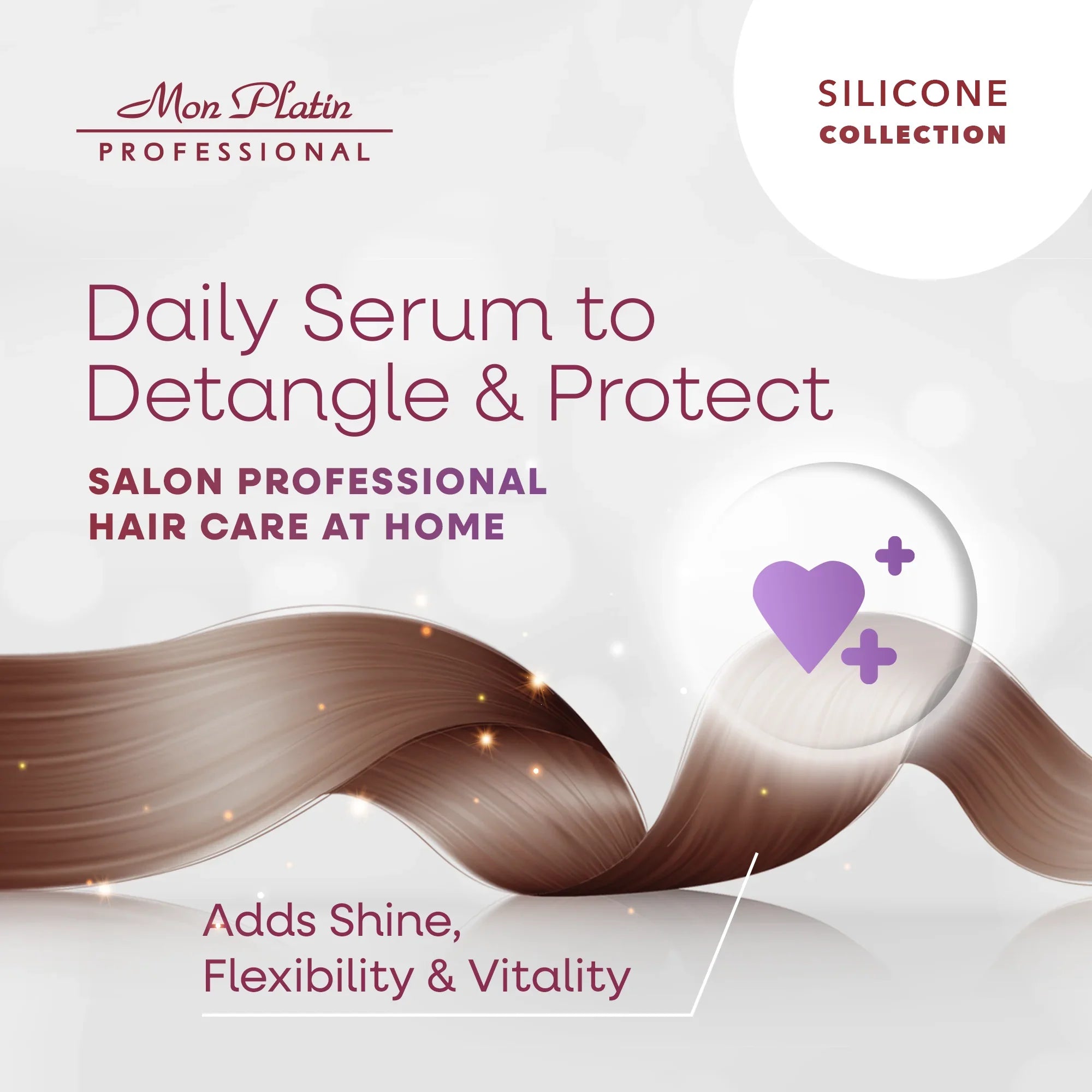 Mon Platin Linen Grain Hair Serum - Heat Protectant Anti-Frizz Leave-In for Shine & Split End Repair - 3.5oz