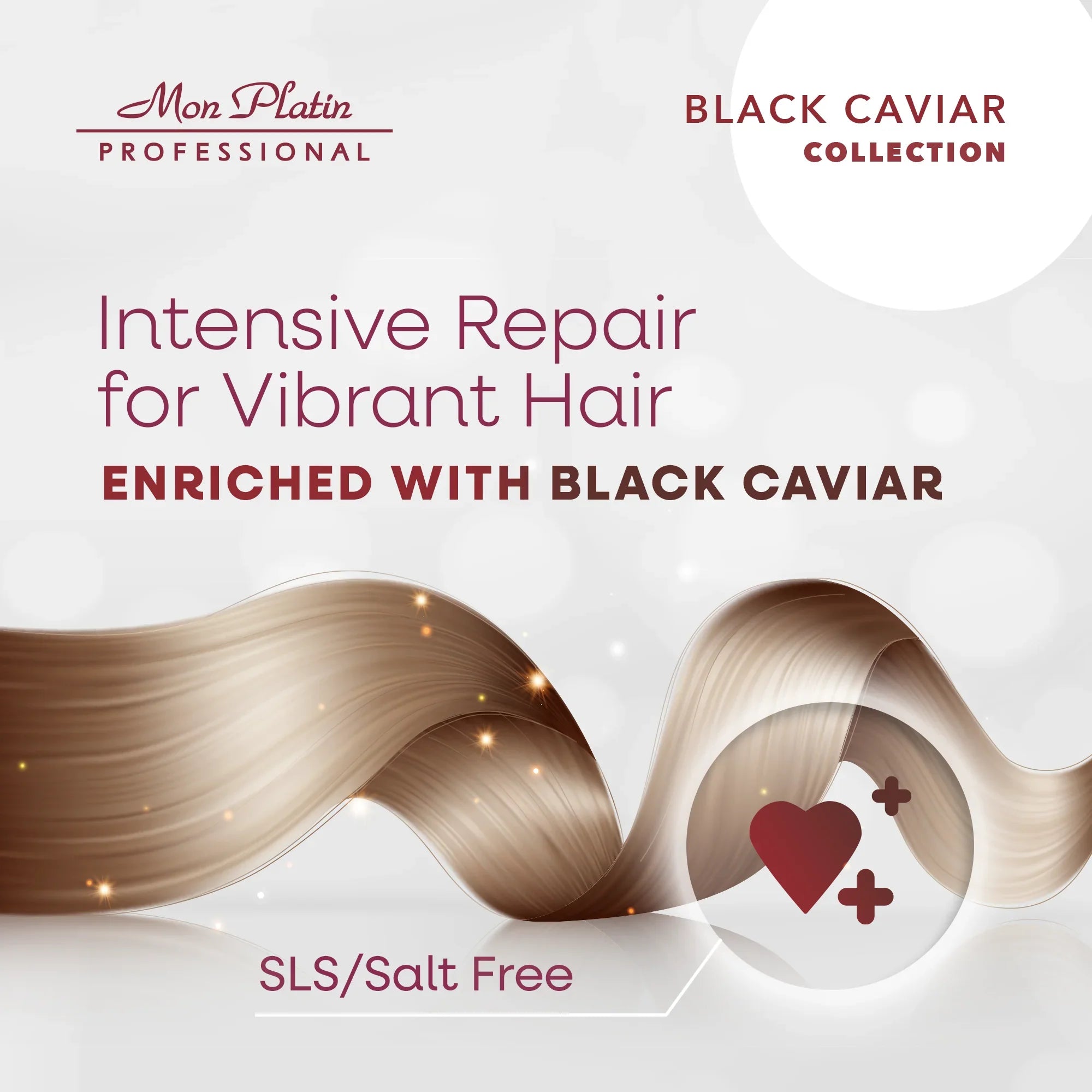 Mon Platin Black Caviar Total Repair Hair Mask - Deep Conditioner for Straightened Hair - SLS-Free - 17oz