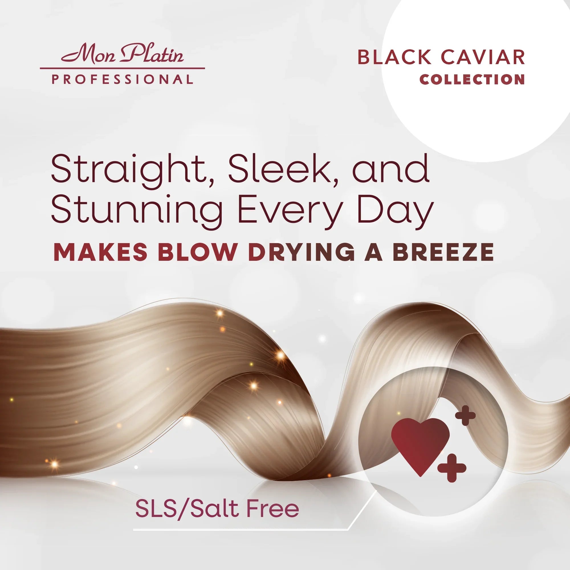 Mon Platin Black Caviar Total Repair Serum - Heat Protection for Straightened Hair - Frizz Control & Shine - 3.5oz