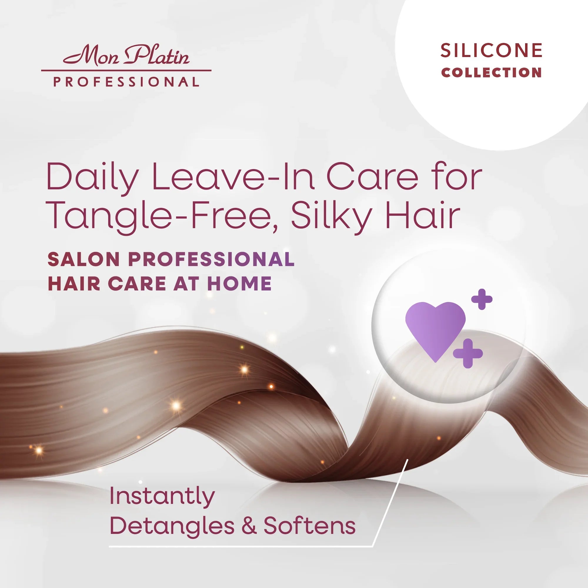 Mon Platin Silicone Hair Cream - Leave-In Detangler Moisturizer for Curly Wavy Dry Hair - 17oz