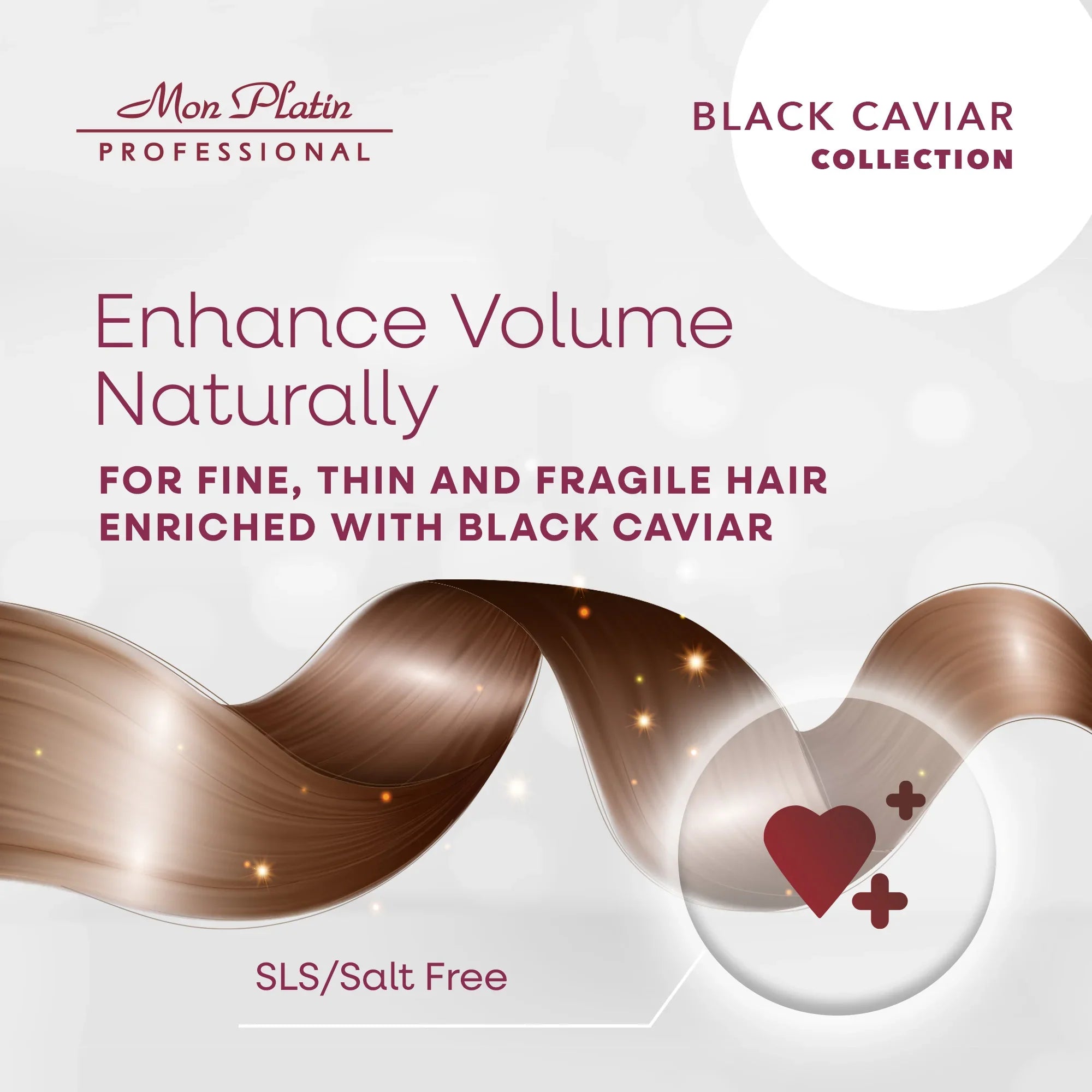 Mon Platin Black Caviar Volumizing Hair Mask - Deep Conditioner for Fine Thin Hair - SLS-Free - 17oz
