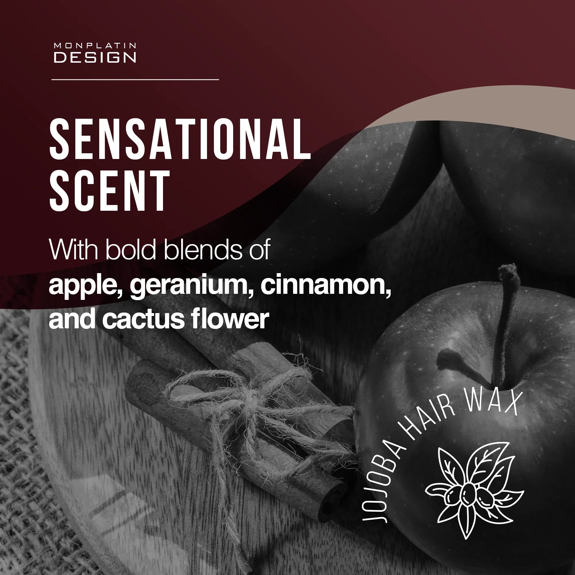 Mon Platin Jojoba Clay Hair Wax - Matte Styling Strong Hold for Men & Women - Flake-Free - 5oz