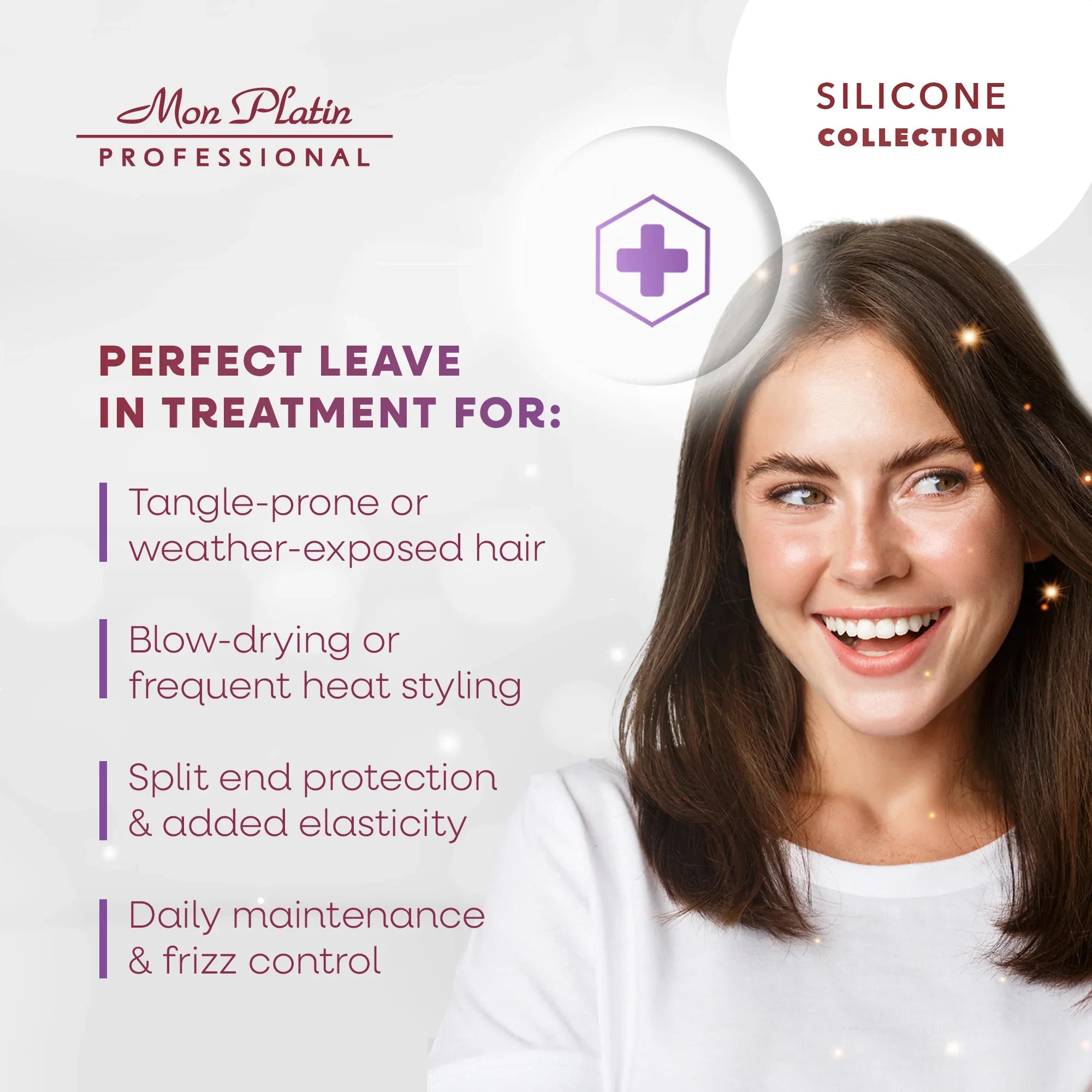 Mon Platin Linen Grain Hair Serum - Heat Protectant Anti-Frizz Leave-In for Shine & Split End Repair - 3.5oz