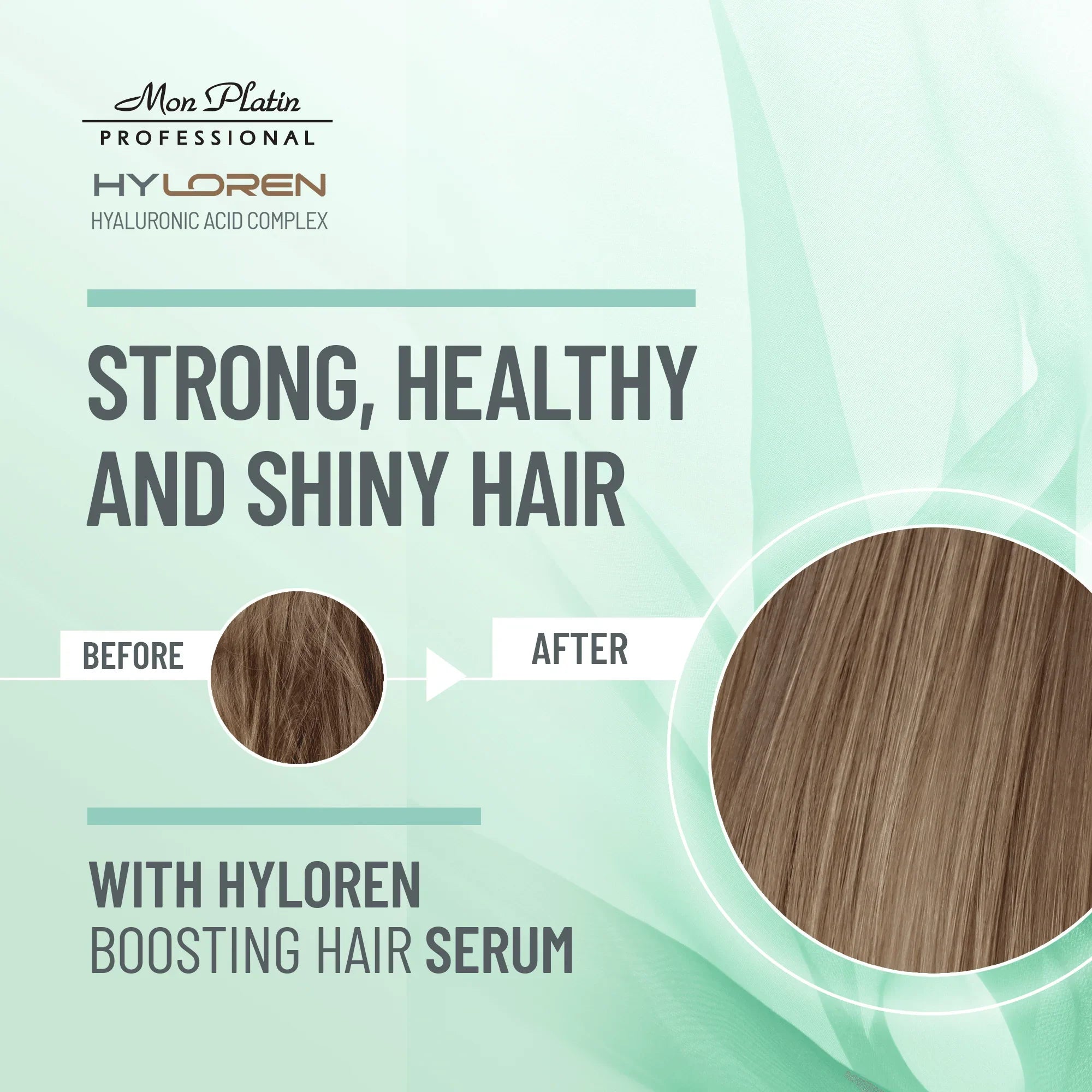 HYLOREN Hair Boosting Serum with Hyaluronic Acid Thin, Sparse and Damaged Hair, Hair Repair Treatment, Anti Thinning, Calcium Infused Hair Thickening for Soft, Shiny Hair 1.7 oz / 50ml
