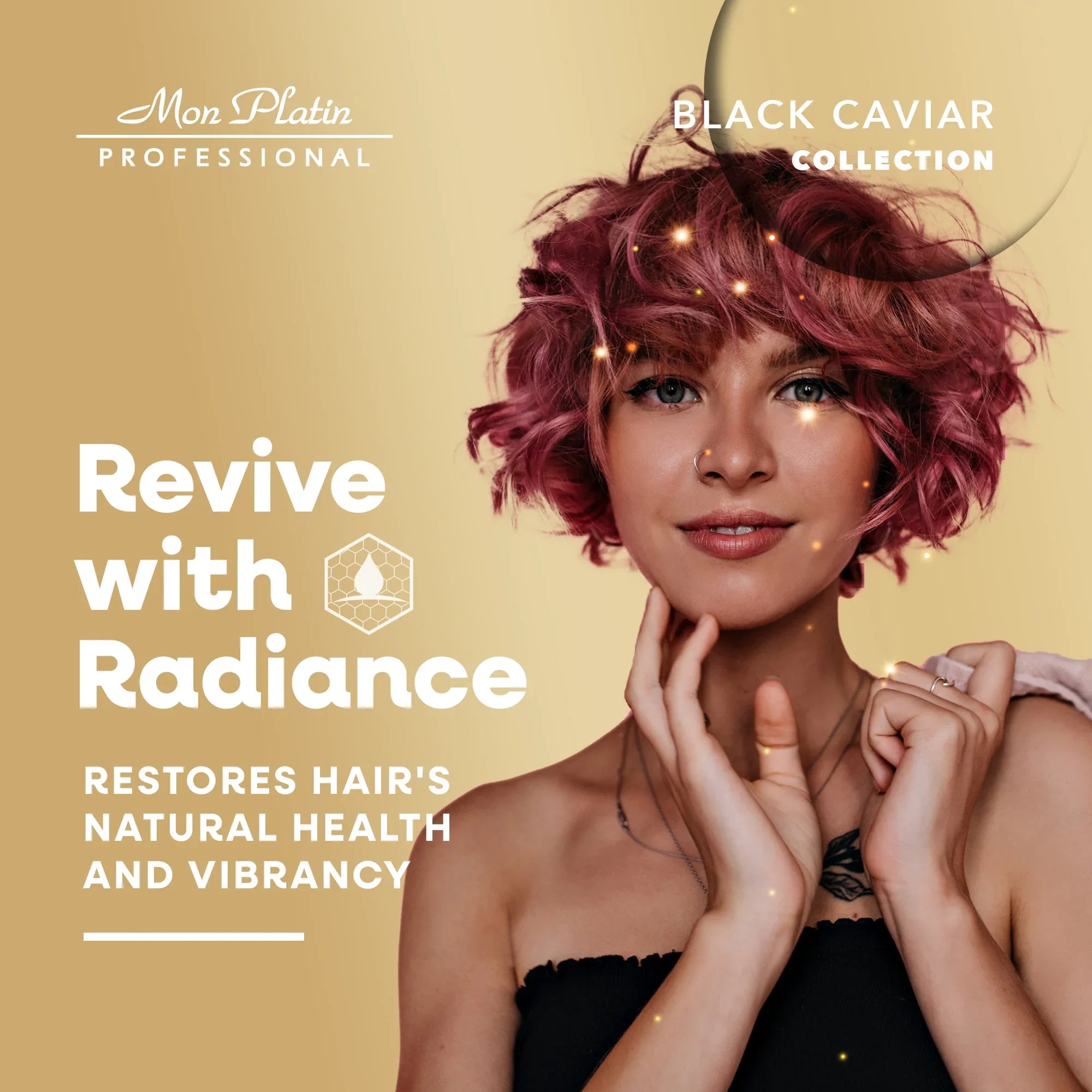 Mon Platin Black Caviar & Silk Protein Hair Serum - Treatment for Dry Damaged Color-Treated Hair - 3.5oz