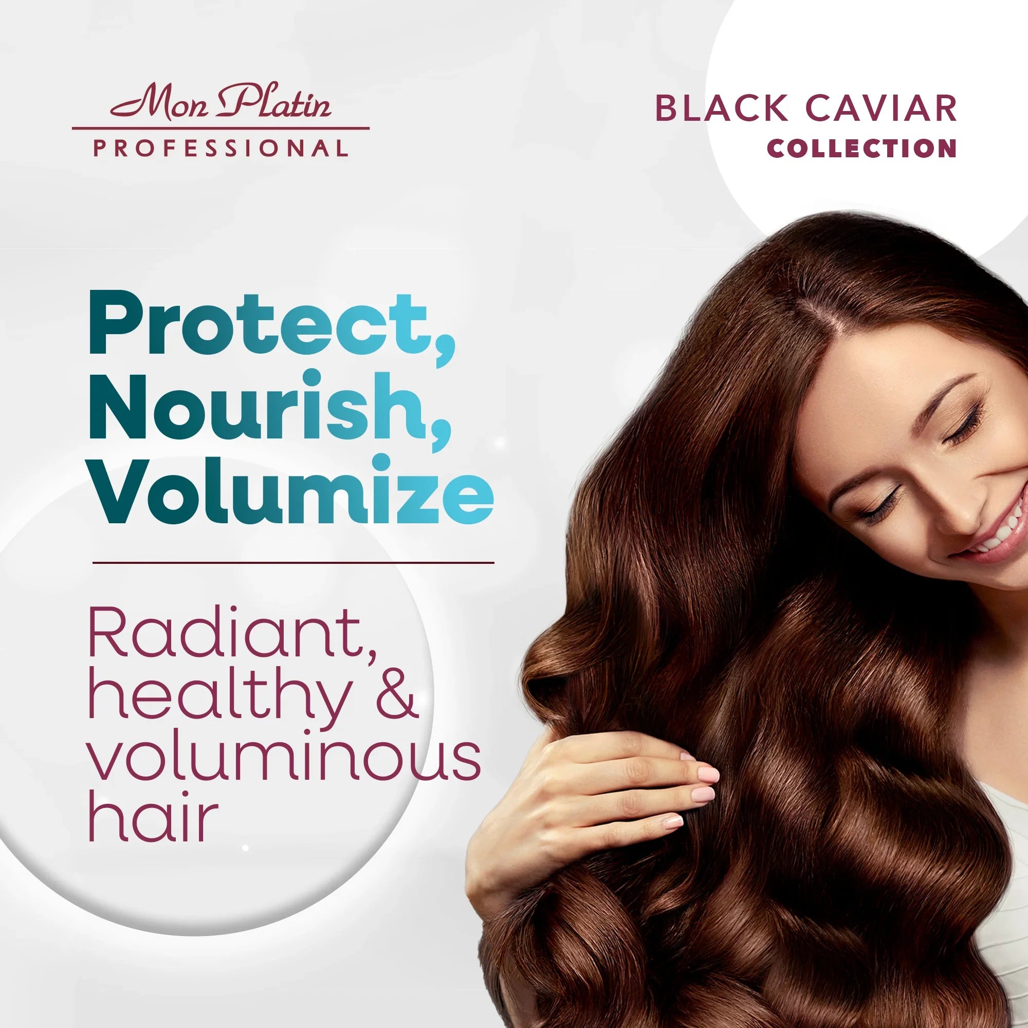 Mon Platin Black Caviar Volumizing Serum - Volume Boost for Fine Thin Fragile Hair - Silk Protein & Shine - 3.5oz