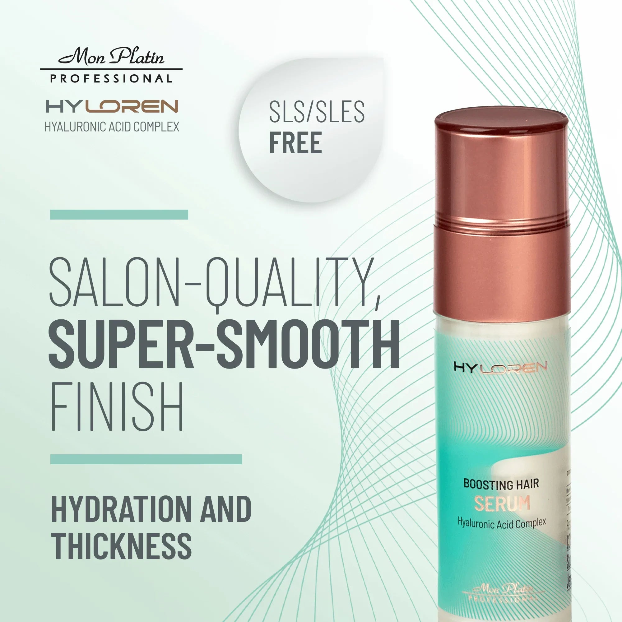 HYLOREN Hair Boosting Serum with Hyaluronic Acid Thin, Sparse and Damaged Hair, Hair Repair Treatment, Anti Thinning, Calcium Infused Hair Thickening for Soft, Shiny Hair 1.7 oz / 50ml