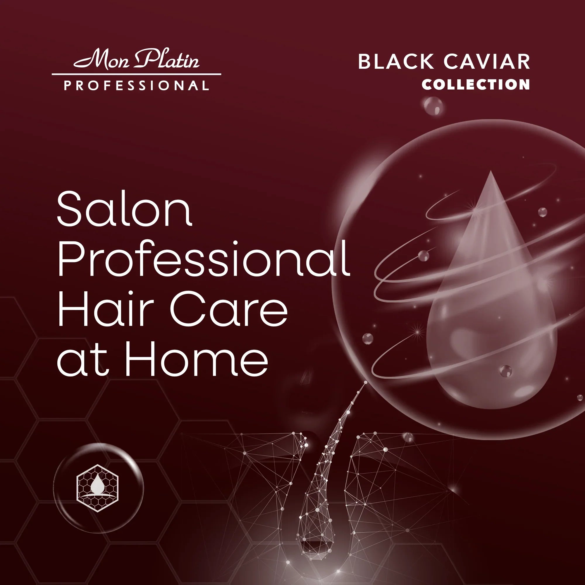 Mon Platin Black Caviar Total Repair Shampoo for Damaged Hair - Paraben-Free - 17oz