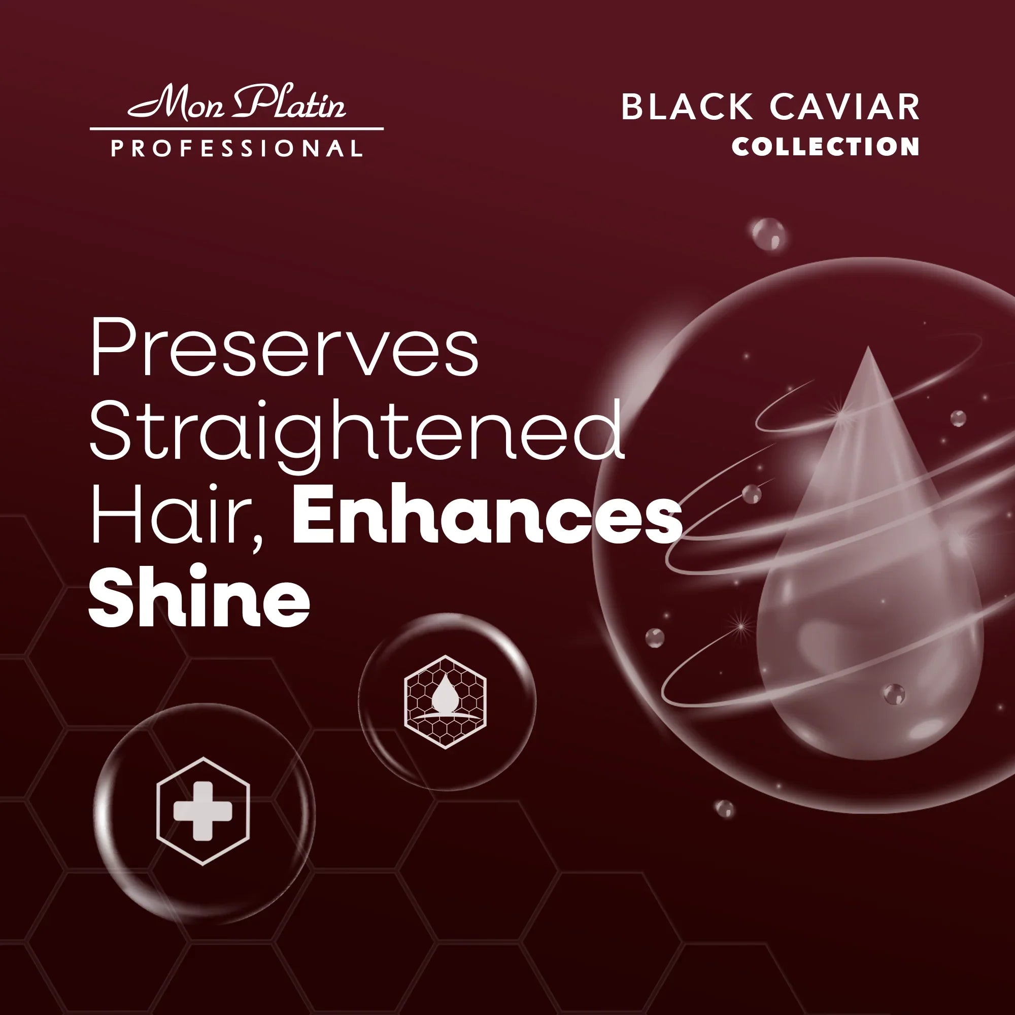 Mon Platin Black Caviar Total Repair Travel Kit - Shampoo Mask & Serum Set - For Straightened Hair