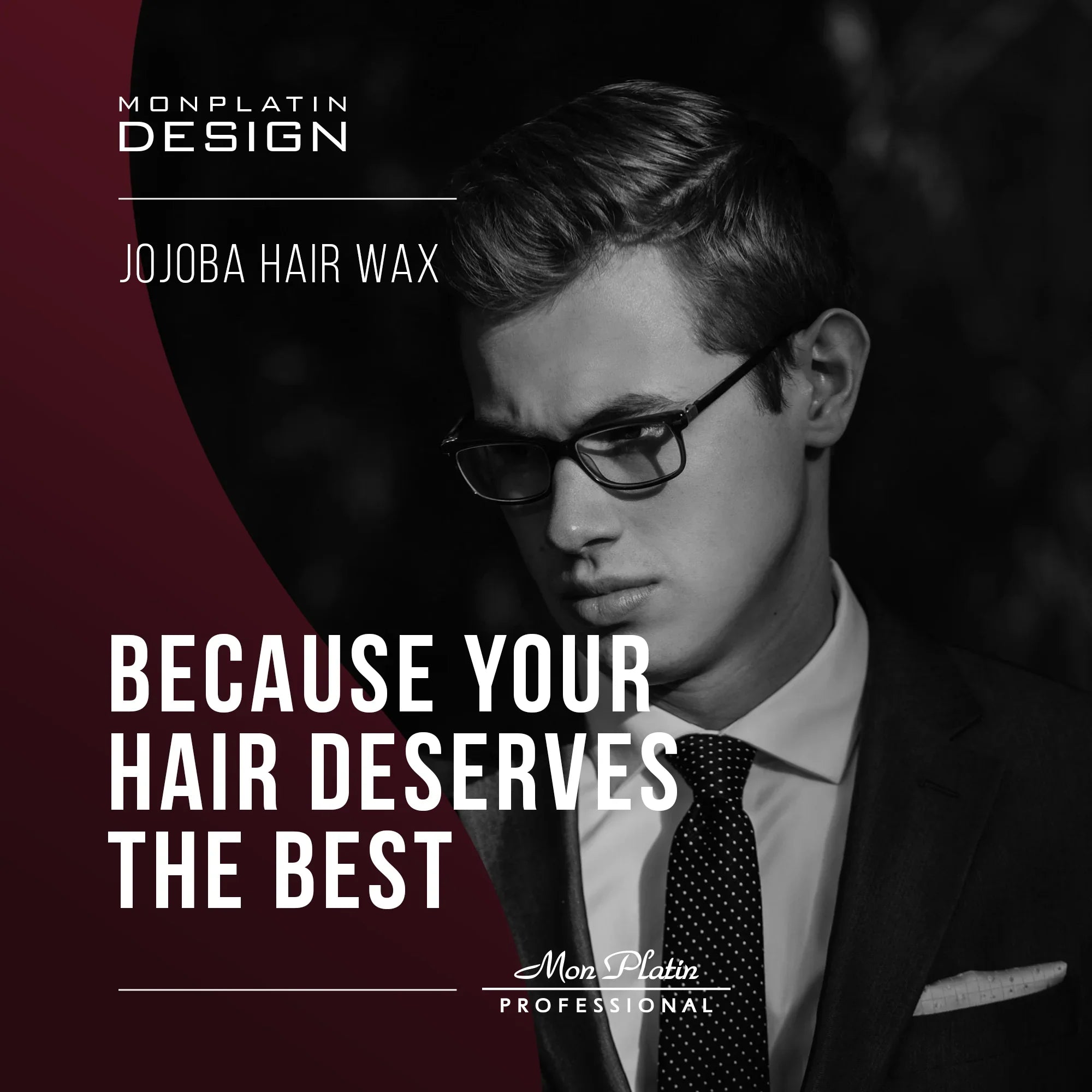 MenOnly Jojoba Styling Wax - Strong Hold, Non-Greasy Wet Look Hair Wax with Jojoba & Black Caviar- 5oz