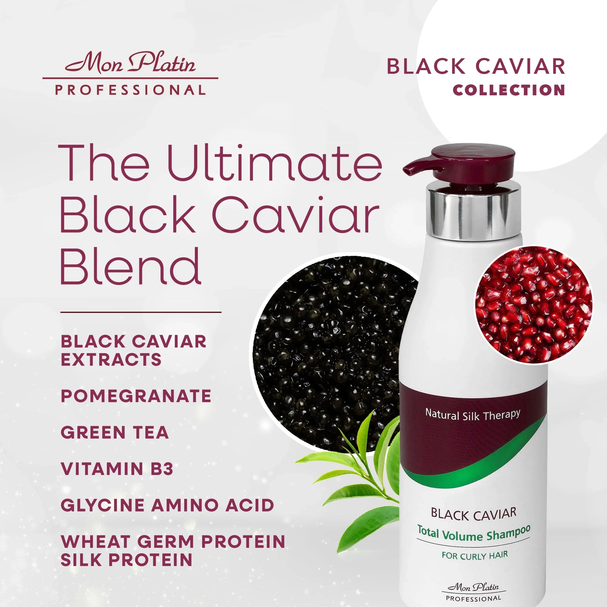 Black Caviar Total Volume For Curly Hair Shampoo – Nourish & Add Bounce 17 oz / 500 ml