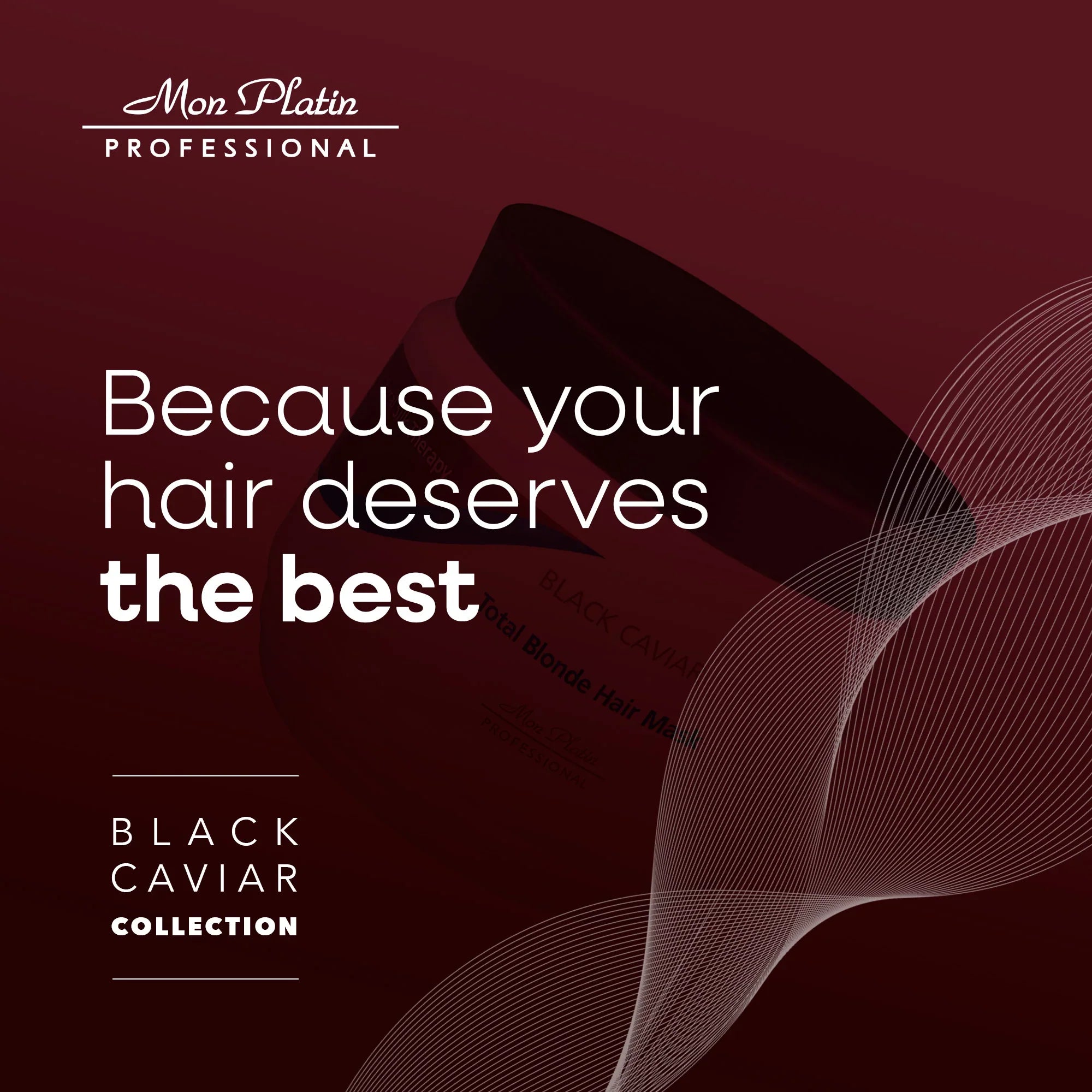 Mon Platin Black Caviar Blonde Hair Mask - Deep Conditioner for Bleached Highlighted Hair - SLS-Free - 17oz