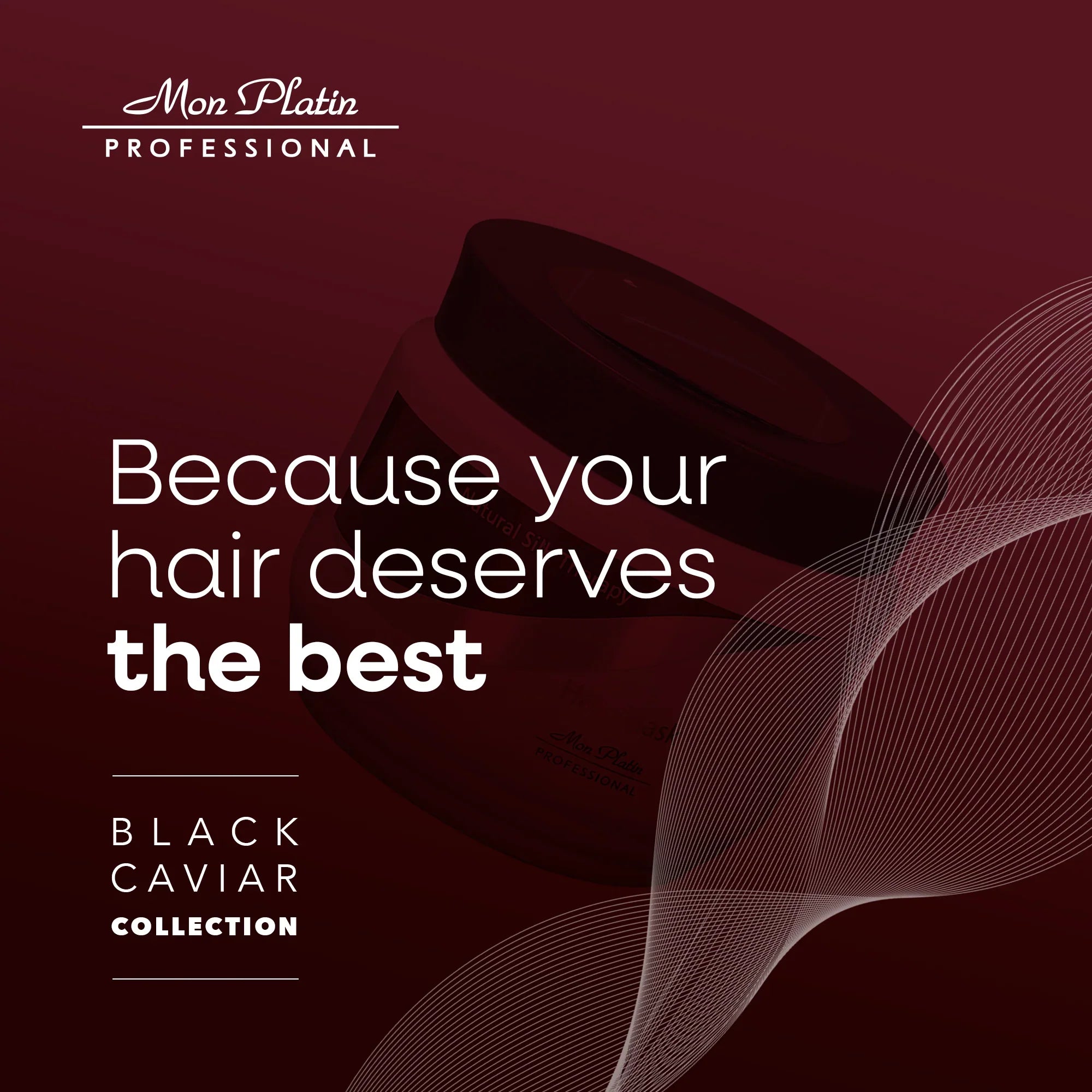 Mon Platin Black Caviar Hair Mask for Damaged Hair - Deep Conditioner for Dry Hair - SLS-Free - 17oz