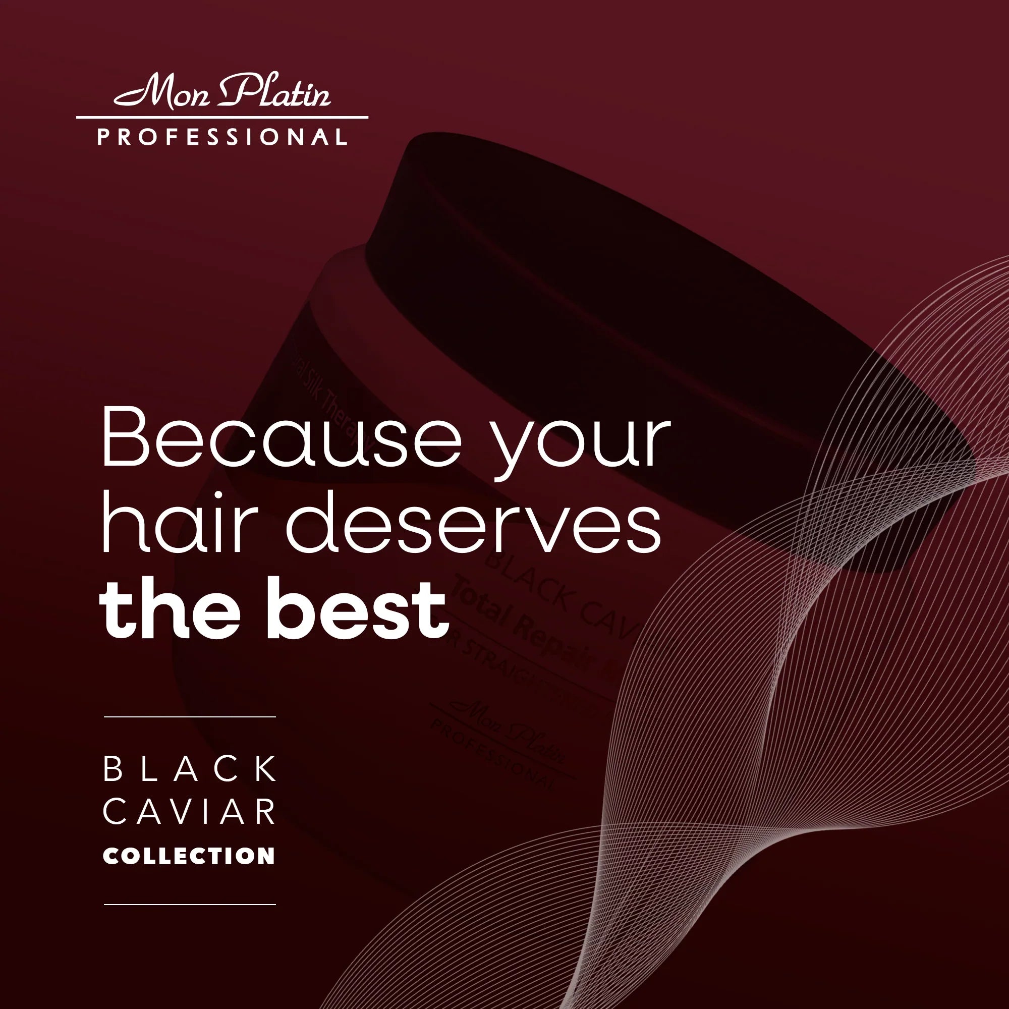 Mon Platin Black Caviar Total Repair Hair Mask - Deep Conditioner for Straightened Hair - SLS-Free - 17oz