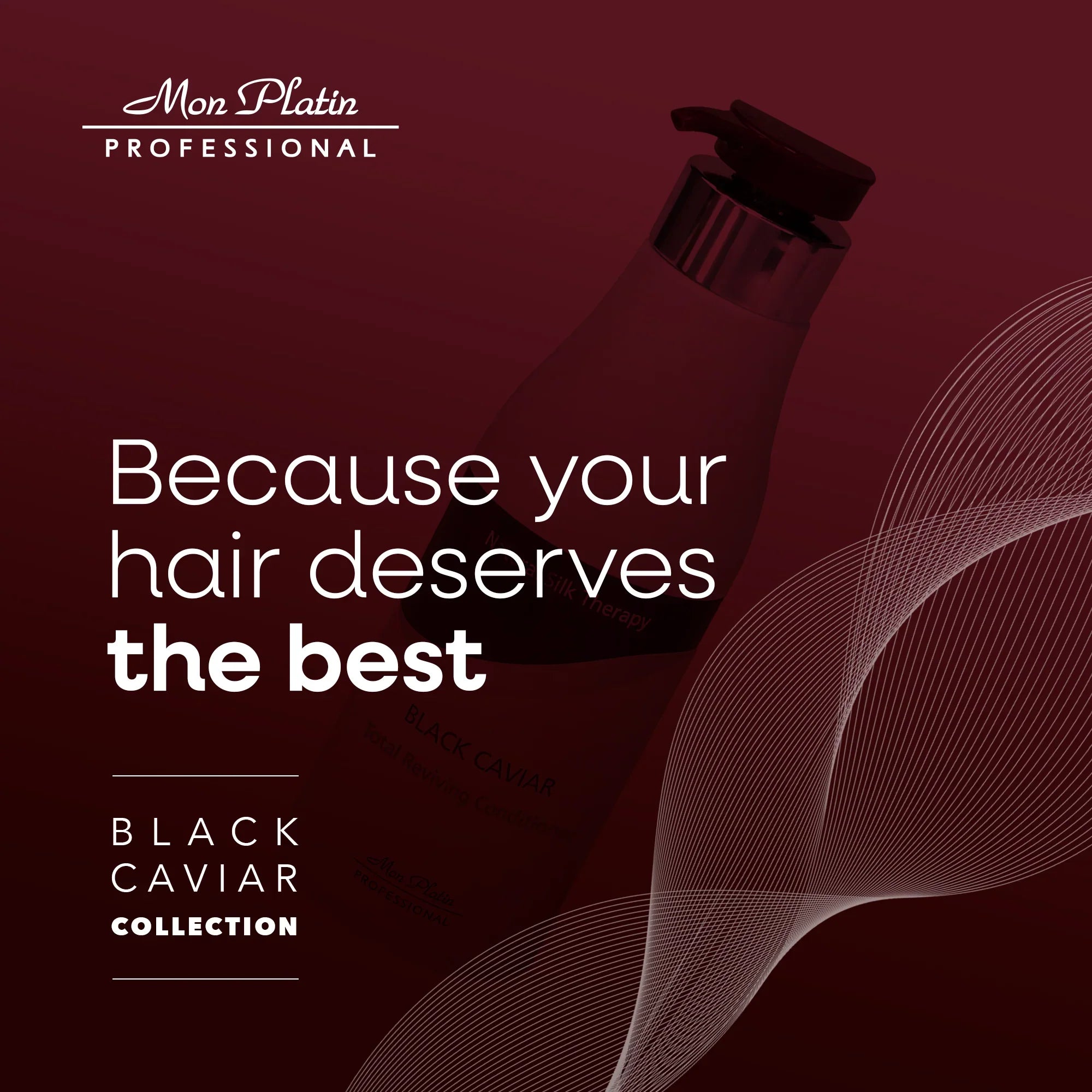 Mon Platin Black Caviar Bundle - Total Reviving Conditioner for Dry Damaged Hair - Daily Protection - 17oz