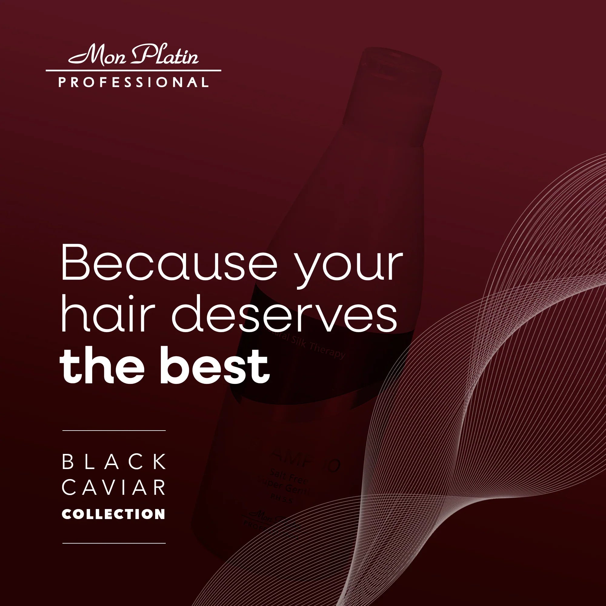 Mon Platin Black Caviar Natural Silk Shampoo - Salt-Free for Straightened Keratin Brazilian Hair - 17oz