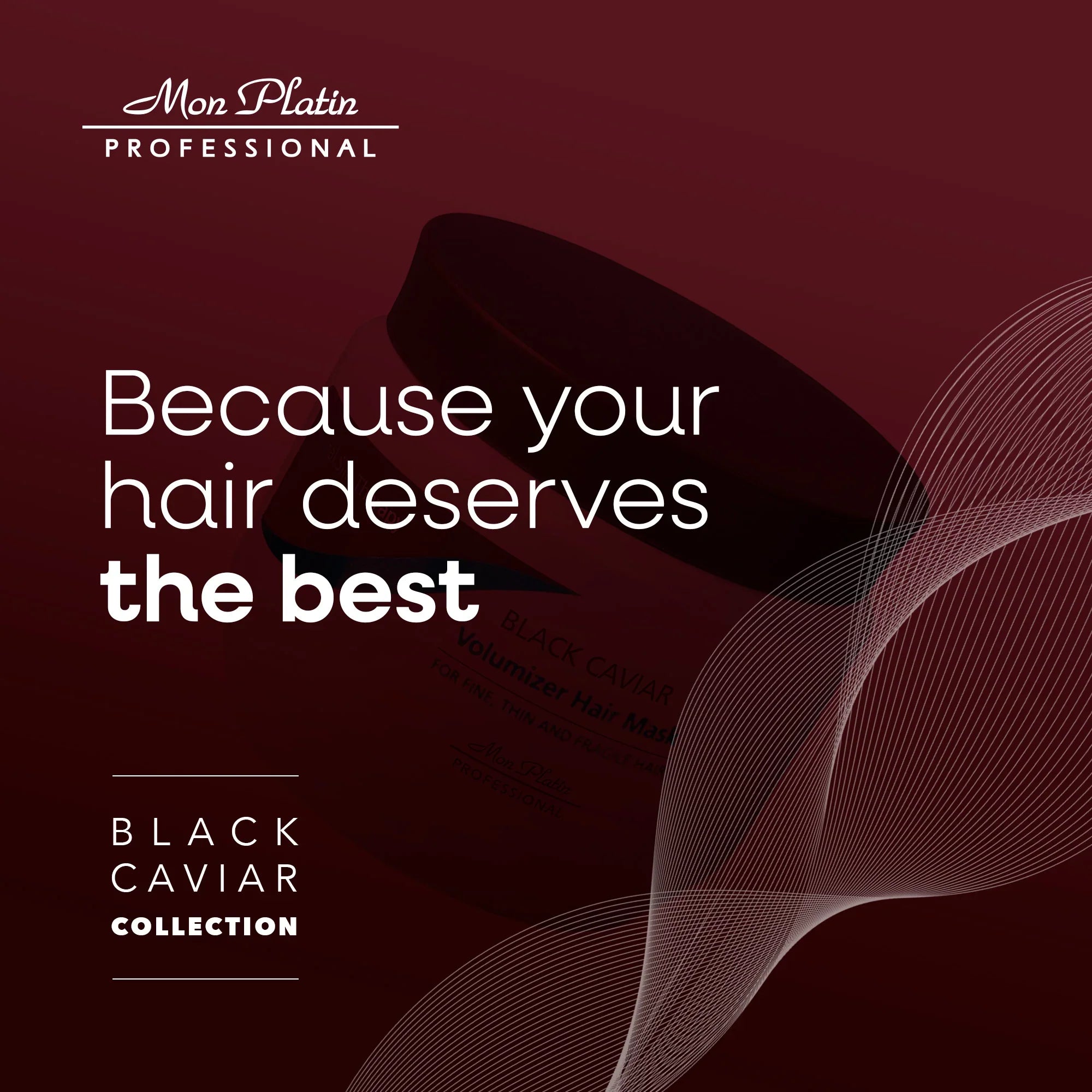 Mon Platin Black Caviar Volumizing Hair Mask - Deep Conditioner for Fine Thin Hair - SLS-Free - 17oz