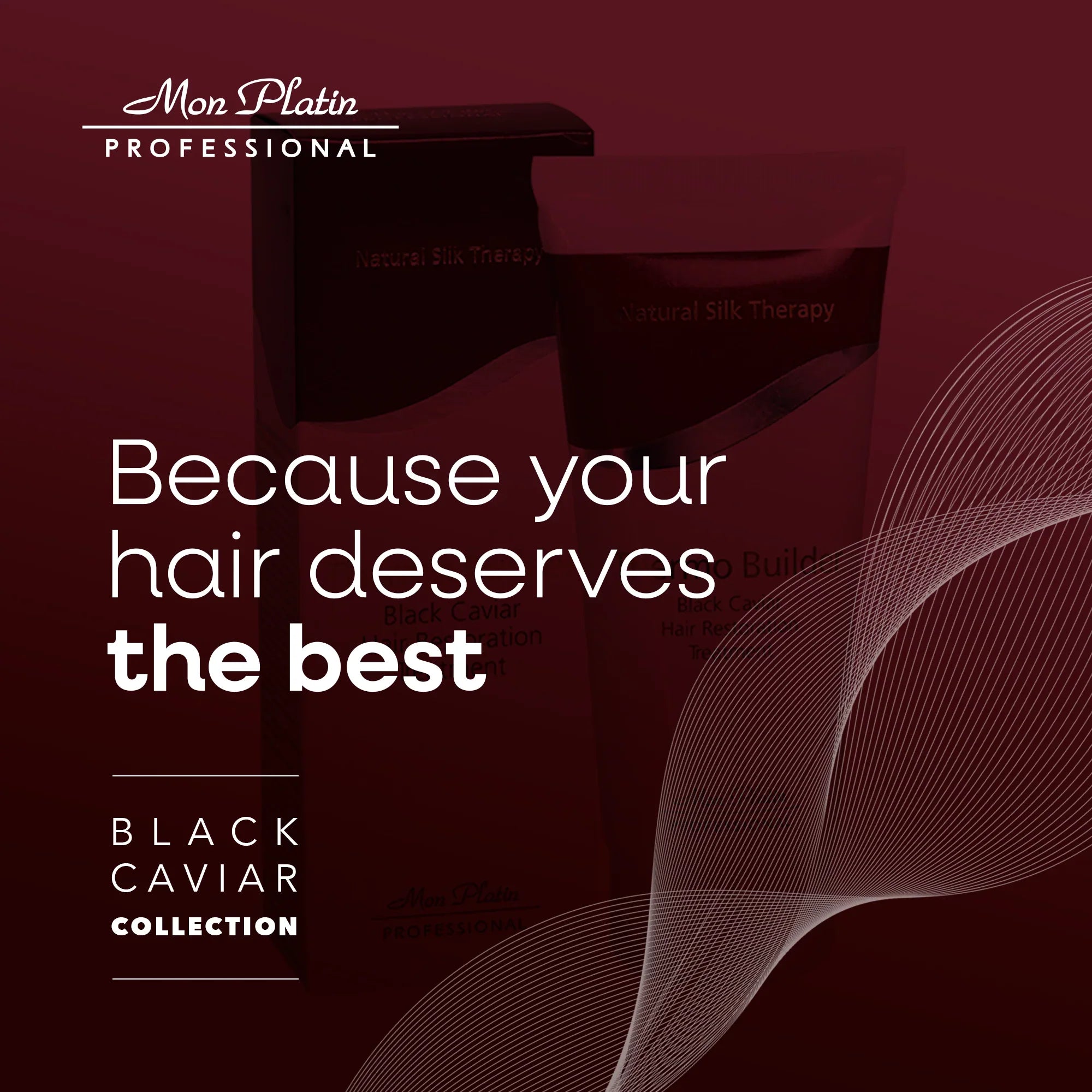 Mon Platin Black Caviar Thermo Builder - Heat-Activated Hair Restoration Treatment - Silk Protein - 7oz