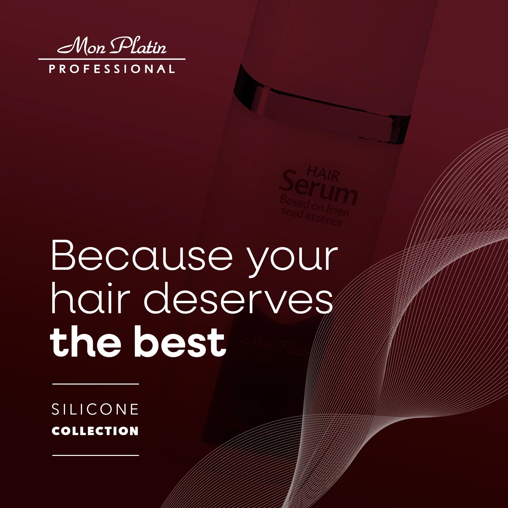 Mon Platin Linen Grain Hair Serum - Heat Protectant Anti-Frizz Leave-In for Shine & Split End Repair - 3.5oz