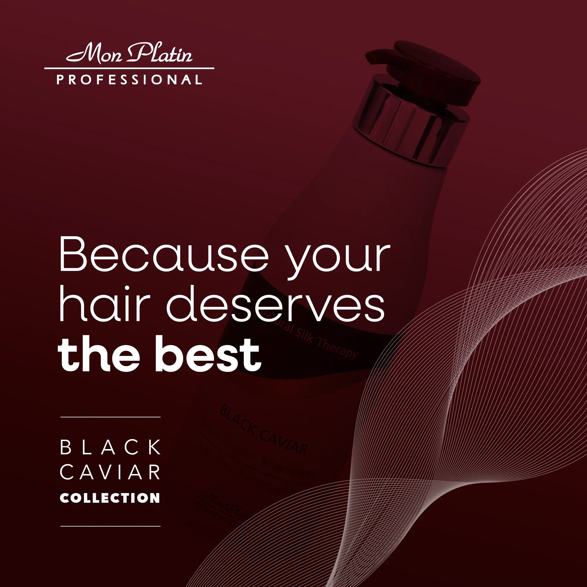 Mon Platin Black Caviar Total Repair Shampoo for Damaged Hair - Paraben-Free - 17oz