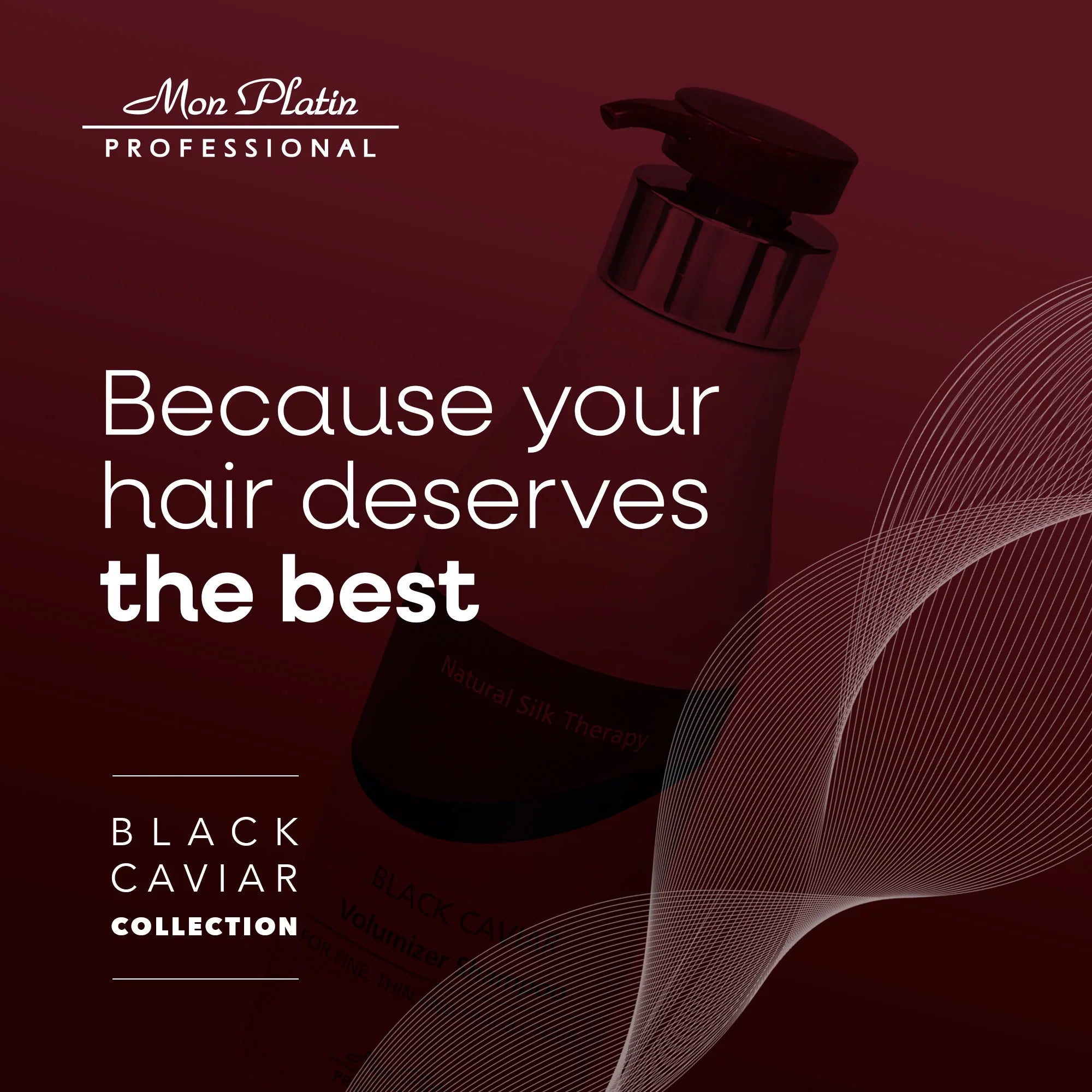 Mon Platin Black Caviar Volumizer Shampoo - Volume Boost for Fine Thin Fragile Hair - SLS-Free - 17oz