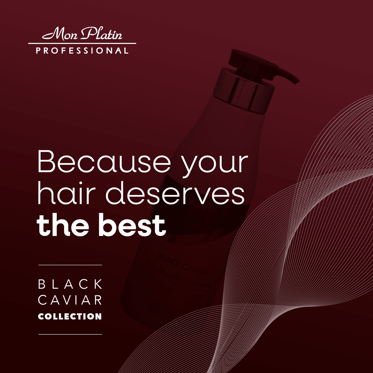 Mon Platin Black Caviar Collection, salon-grade care for straightened hair