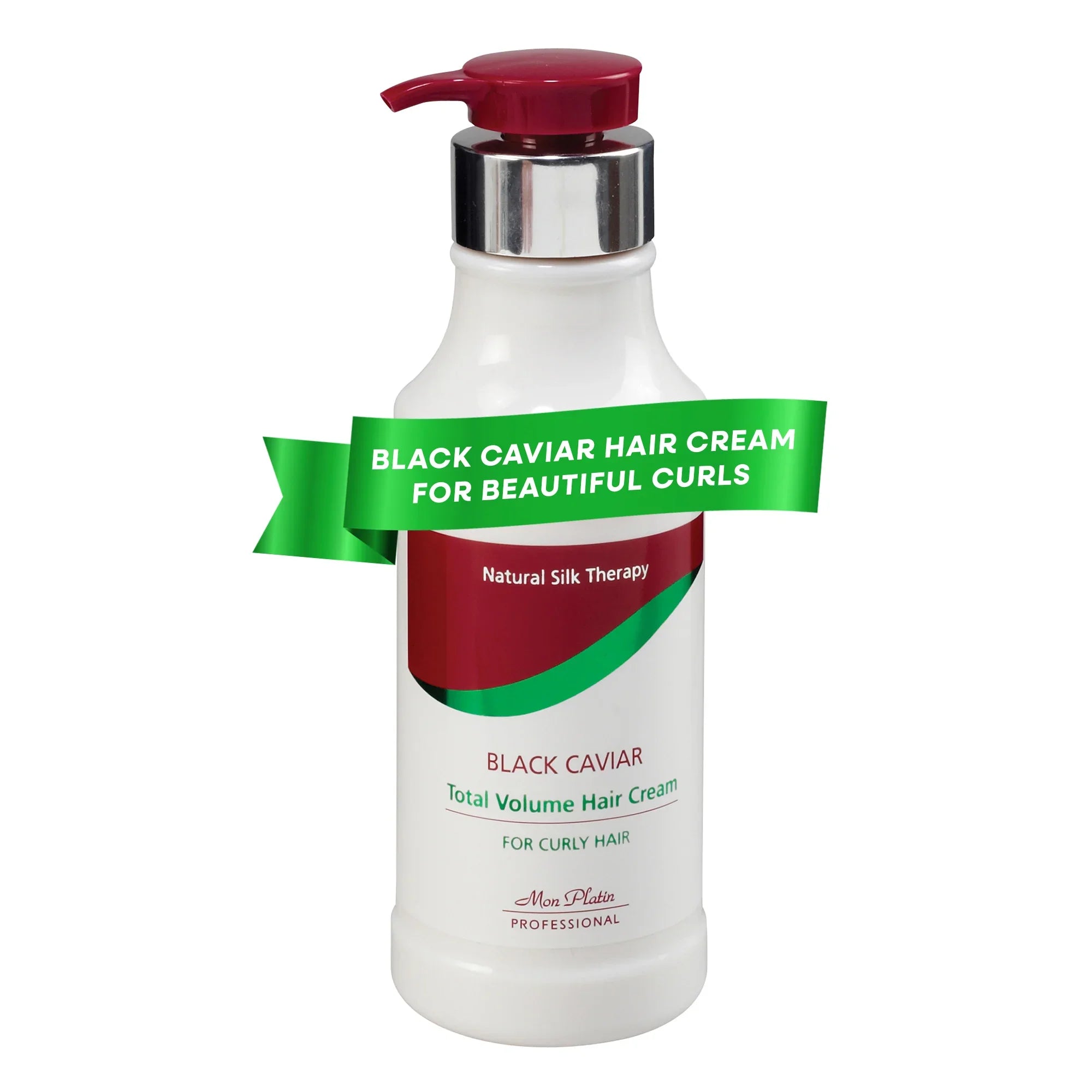 Mon Platin Black Caviar Total Volume Curl Cream - Hydrating Anti-Frizz Curl Defining Cream - 8.5oz