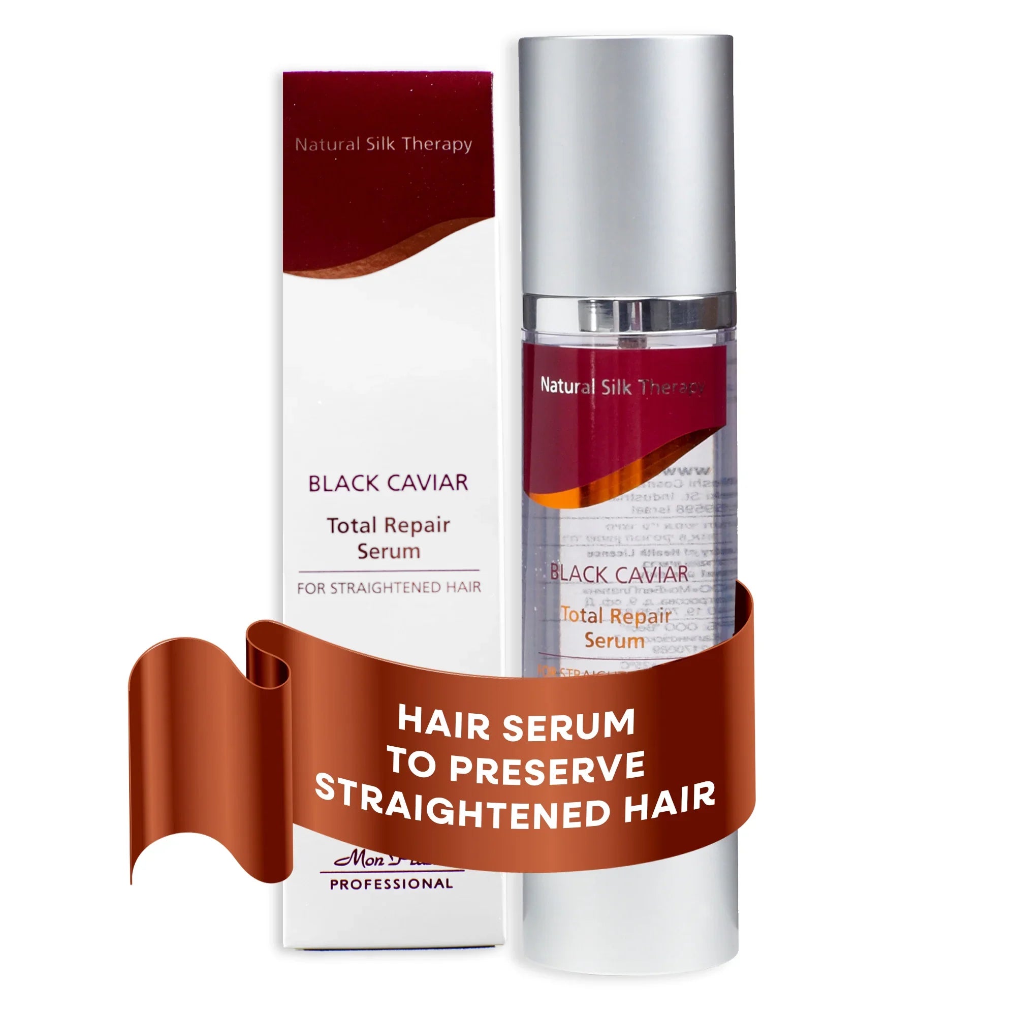 Mon Platin Black Caviar Total Repair Serum - Heat Protection for Straightened Hair - Frizz Control & Shine - 3.5oz
