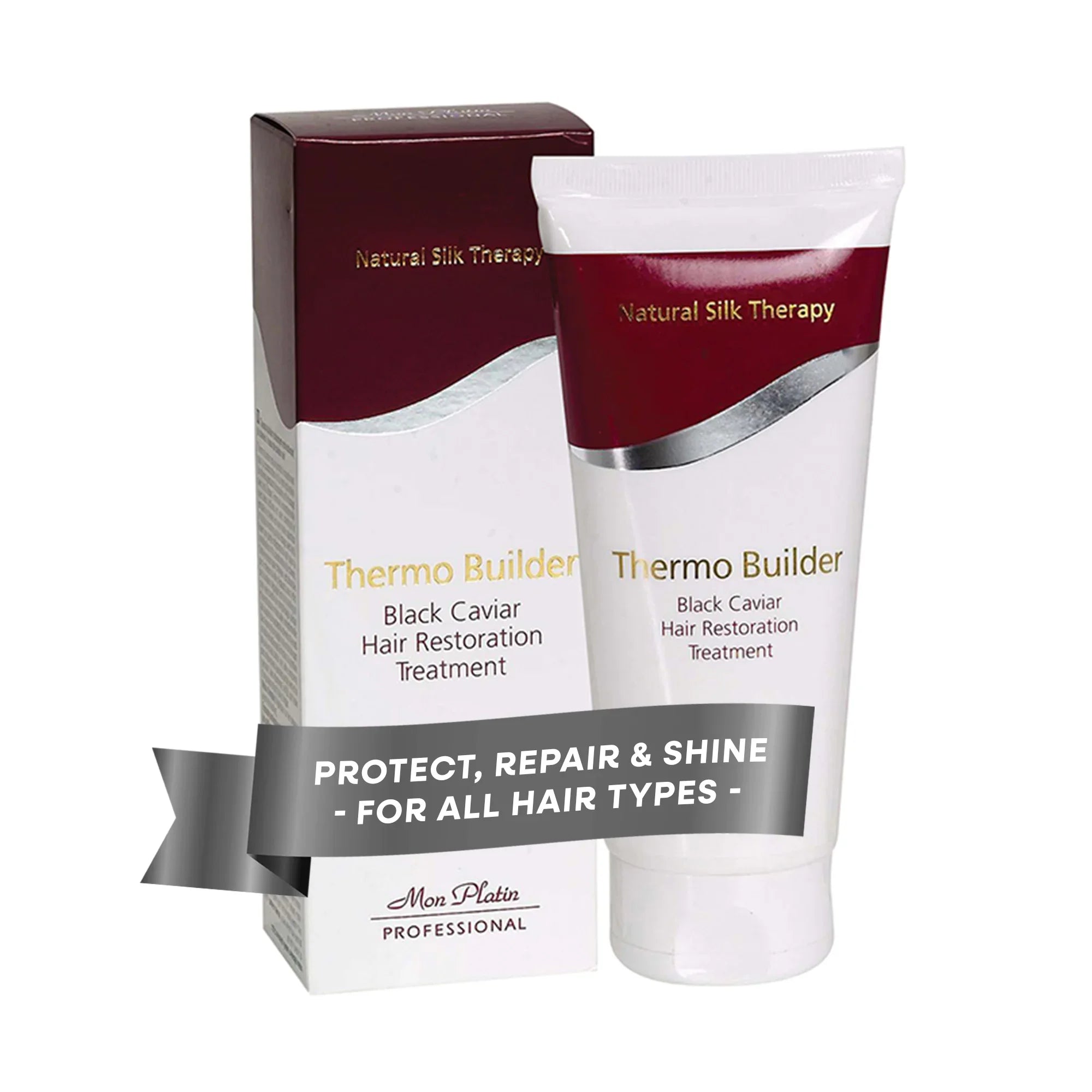 Mon Platin Black Caviar Thermo Builder - Heat-Activated Hair Restoration Treatment - Silk Protein - 7oz