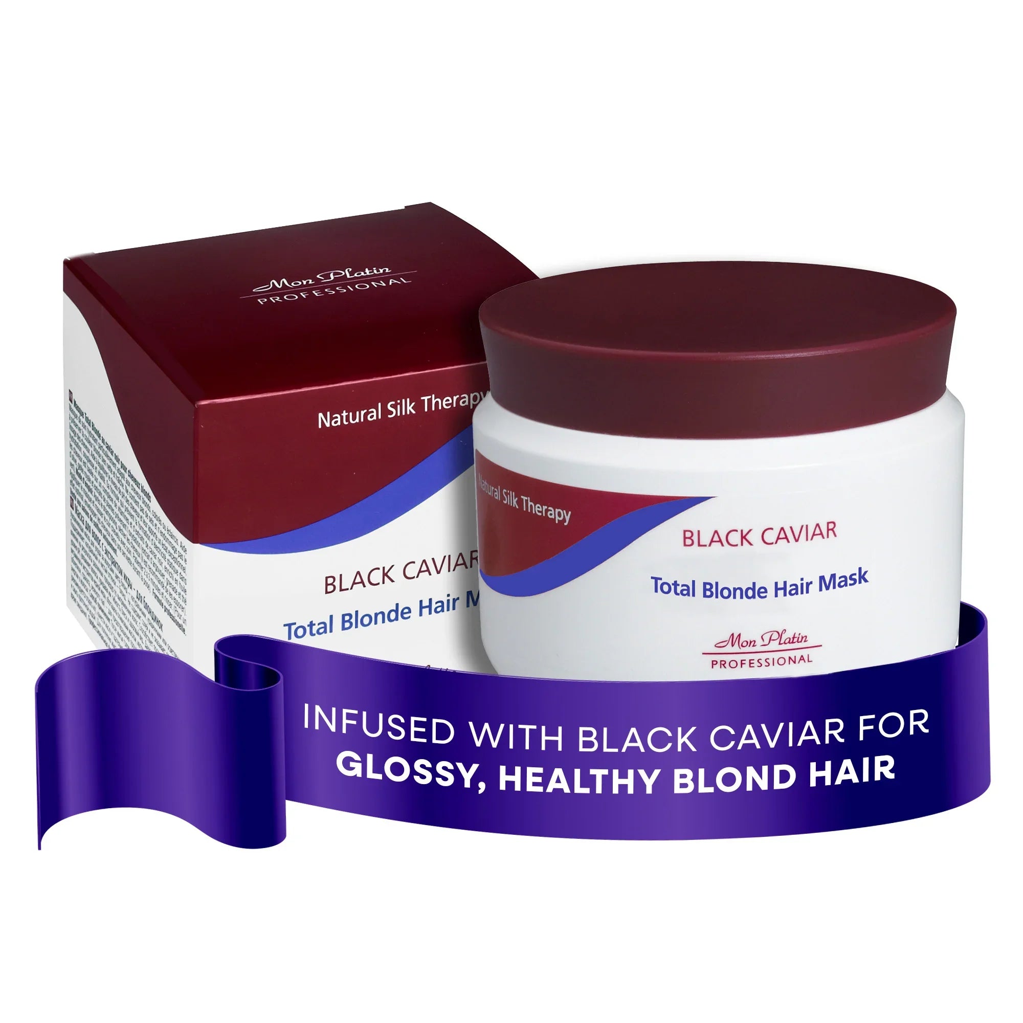 Mon Platin Black Caviar Blonde Hair Mask - Deep Conditioner for Bleached Highlighted Hair - SLS-Free - 17oz