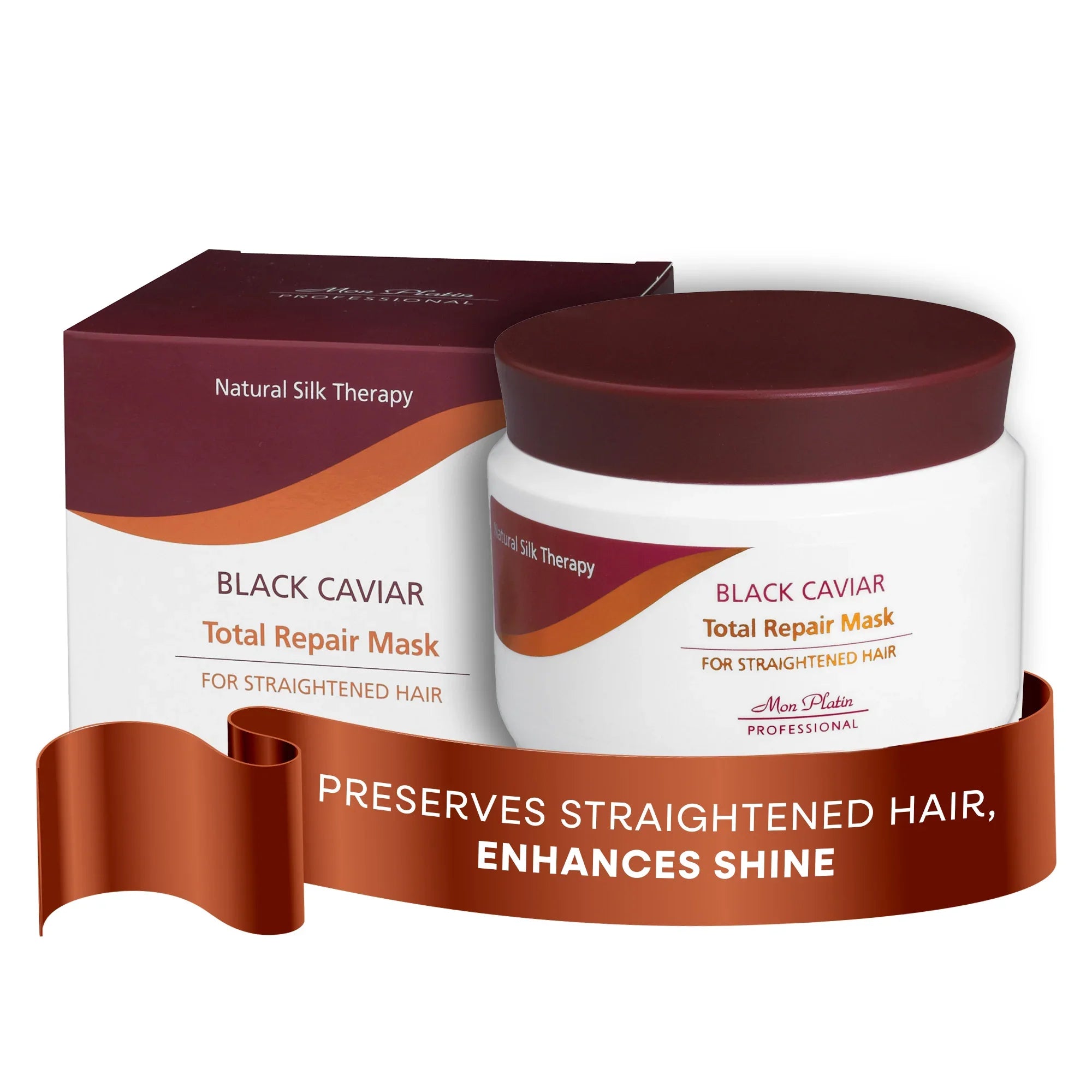 Mon Platin Black Caviar Total Repair Hair Mask - Deep Conditioner for Straightened Hair - SLS-Free - 17oz