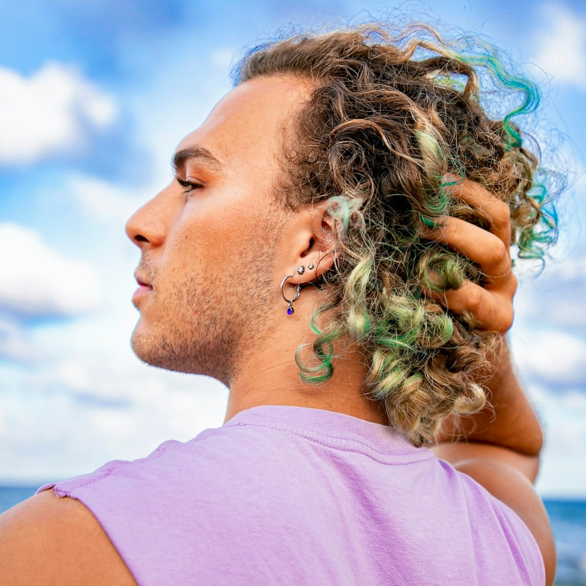 a man and woman kissing