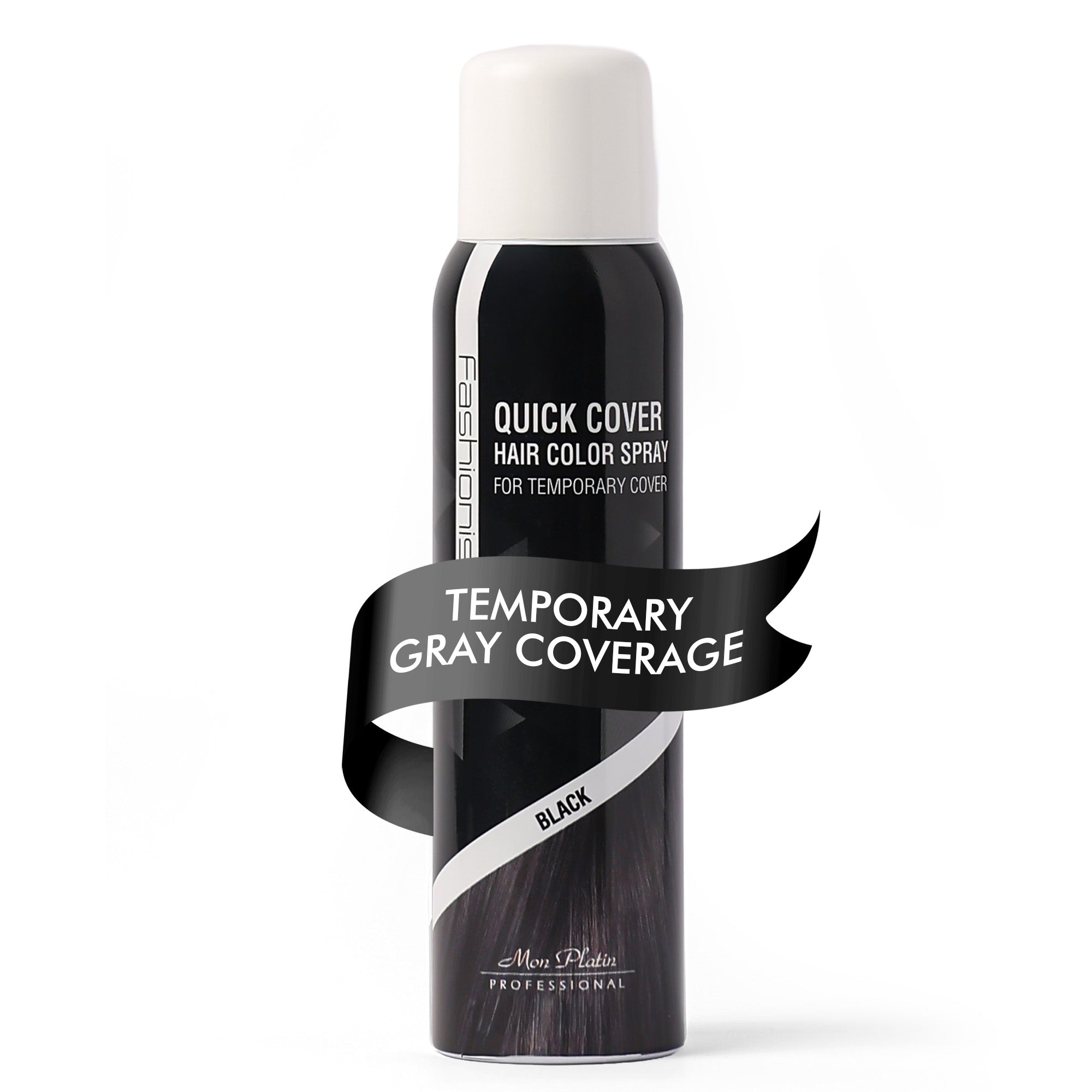 Fashionista Quick Cover Hair Color Spray - Black - Front Pack