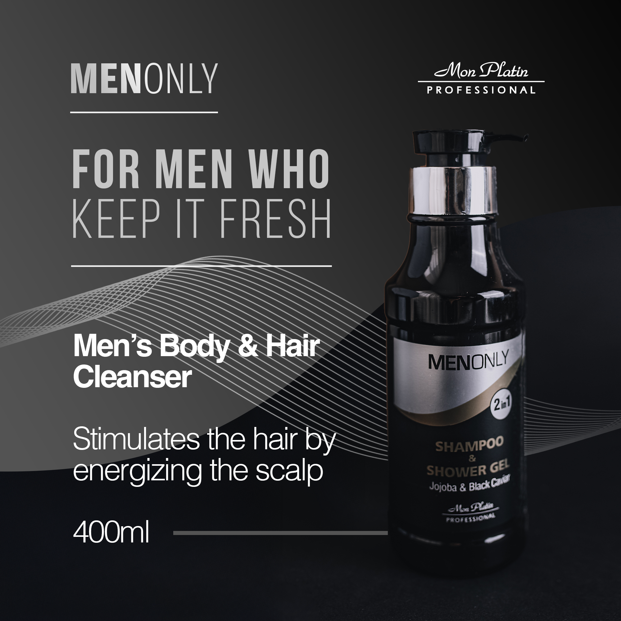 MenOnly Black Caviar & Jojoba Oil Daily Shampoo 400 ml