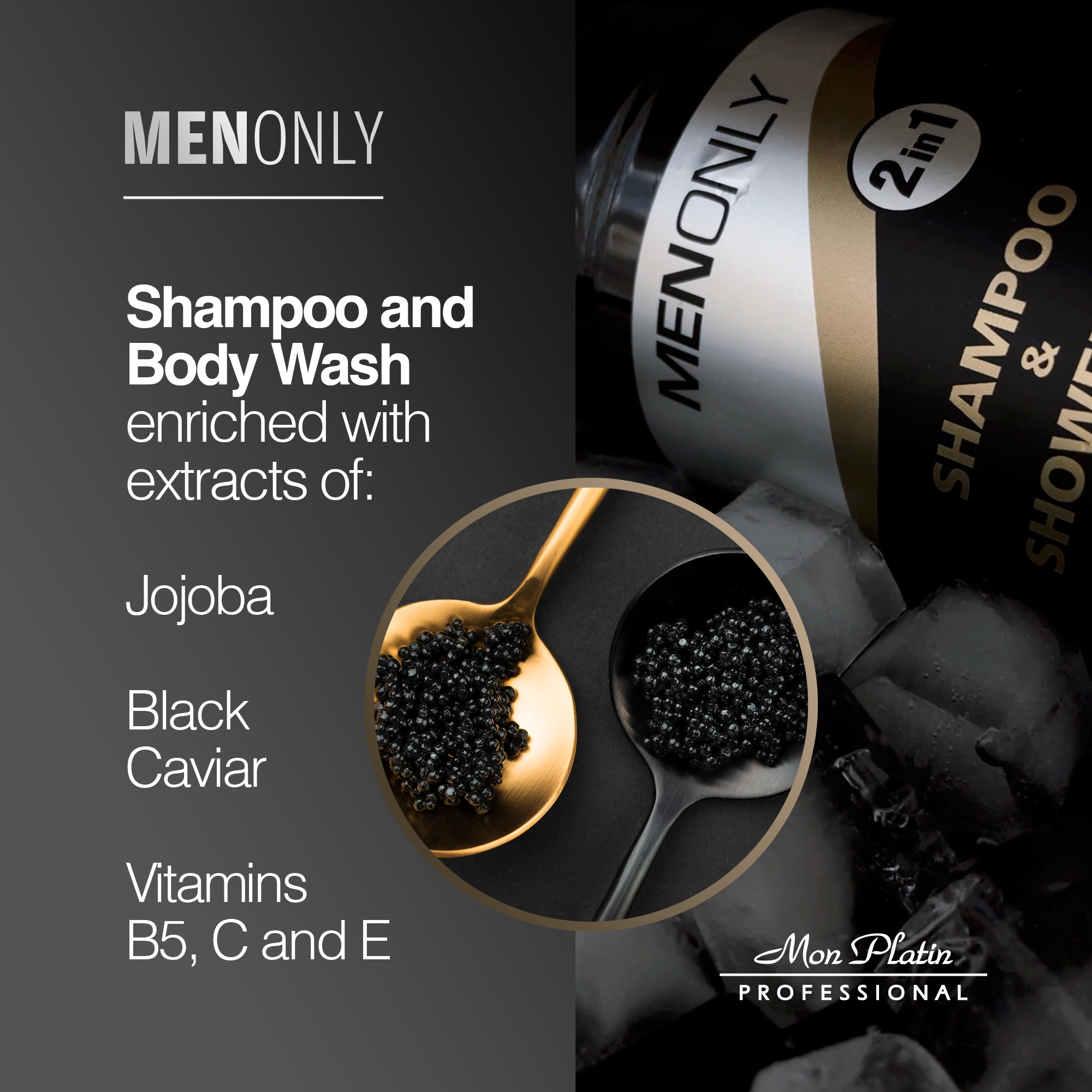 MenOnly Black Caviar & Jojoba Oil Daily Shampoo 400 ml