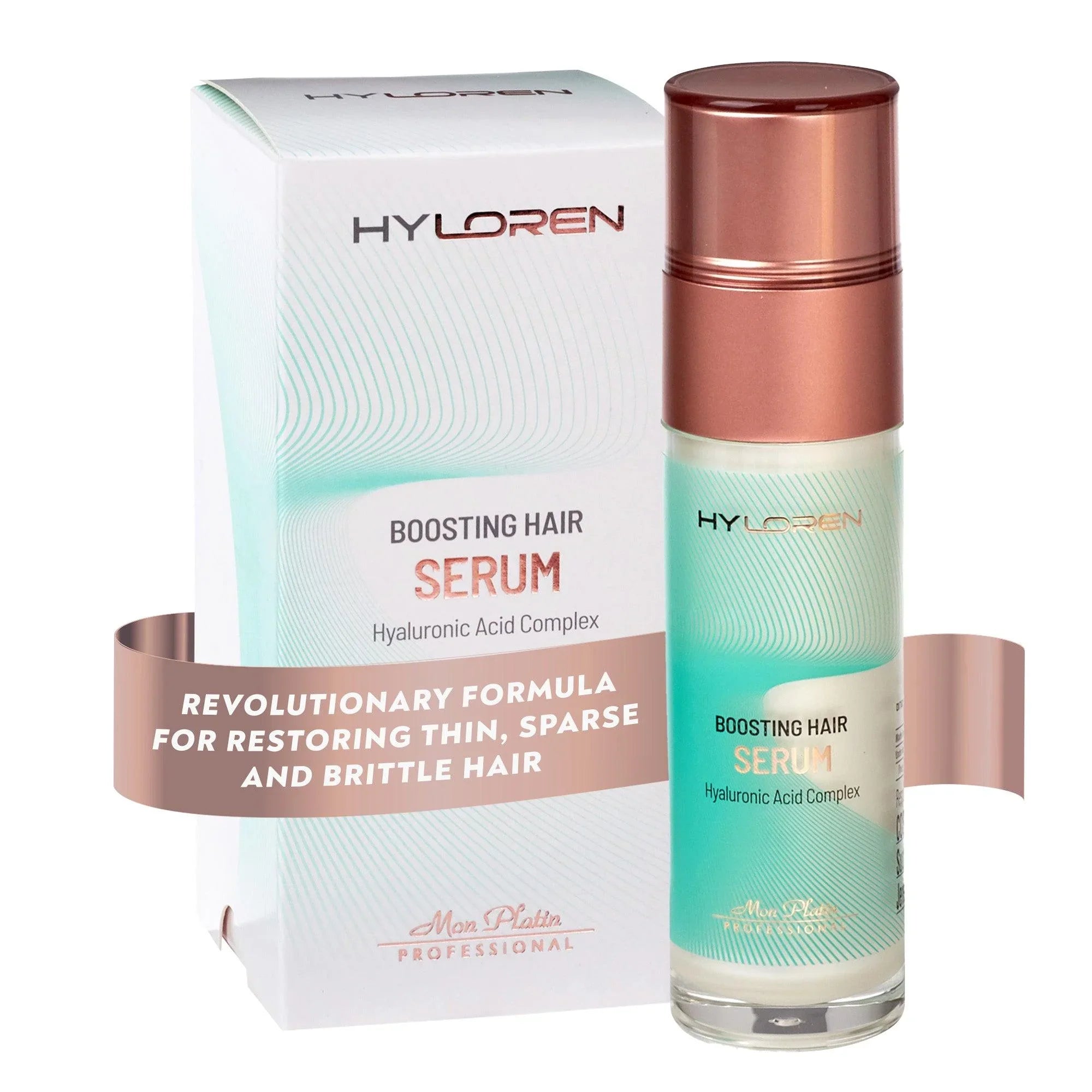 HYLOREN Hair Boosting Serum with Hyaluronic Acid Thin, Sparse and Damaged Hair, Hair Repair Treatment, Anti Thinning, Calcium Infused Hair Thickening for Soft, Shiny Hair 1.7 oz / 50ml