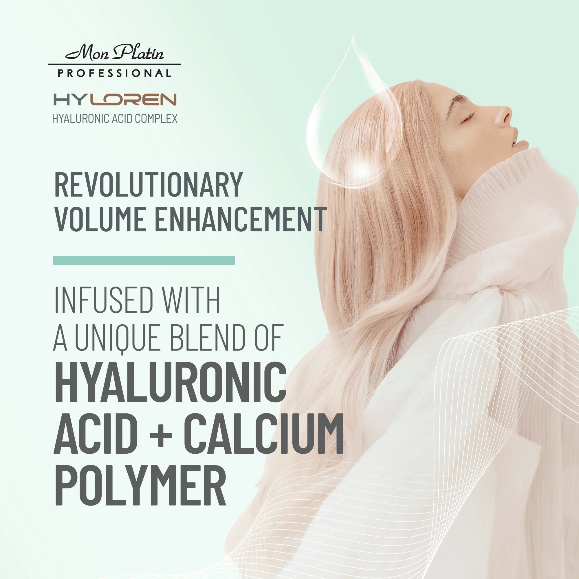 HYLOREN Hair Boosting Serum with Hyaluronic Acid Thin, Sparse and Damaged Hair, Hair Repair Treatment, Anti Thinning, Calcium Infused Hair Thickening for Soft, Shiny Hair 1.7 oz / 50ml